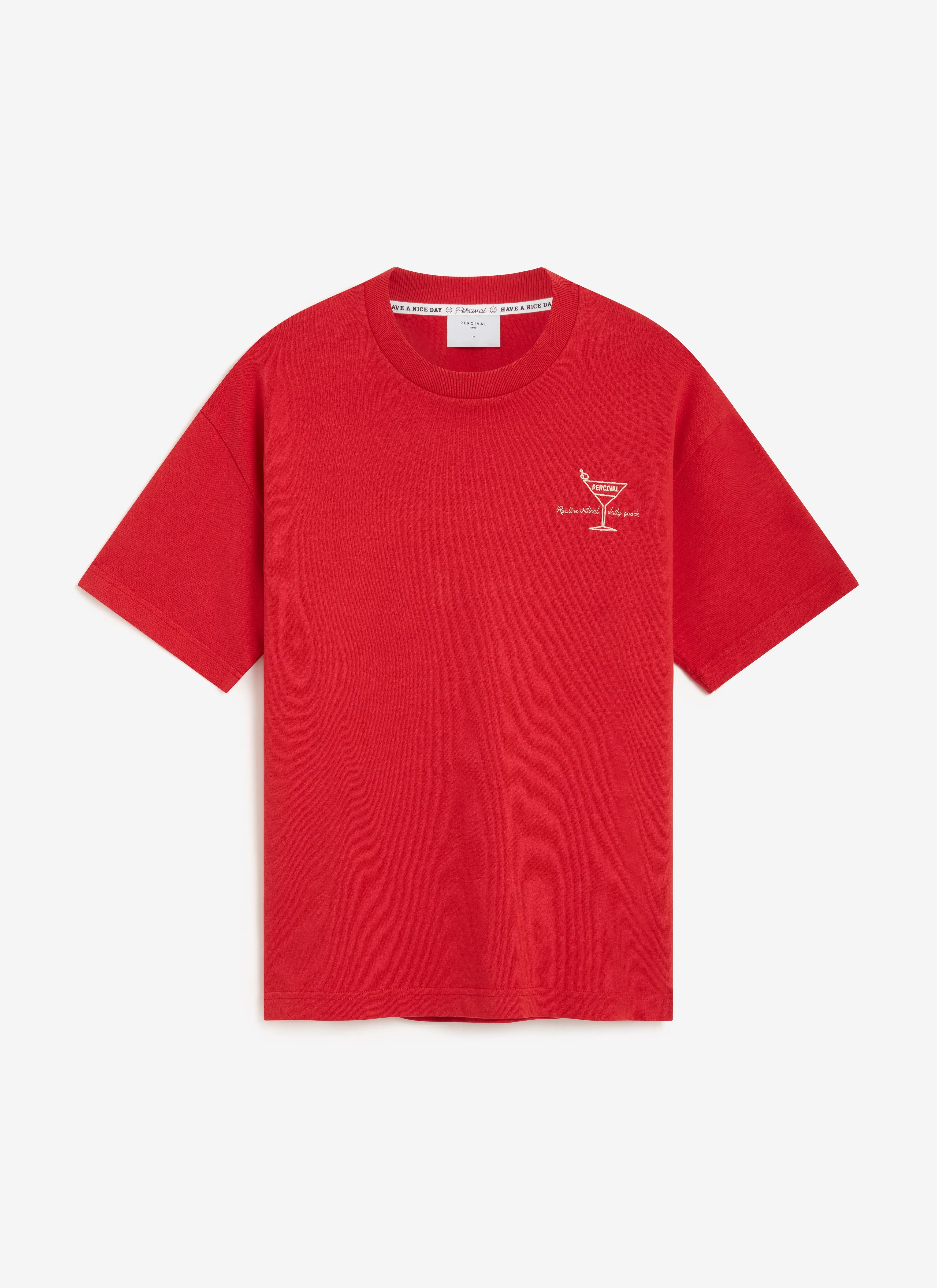 Martini Oversized T Shirt | Embroidered Organic Cotton | Red sold by Percival product image thumbnail 2