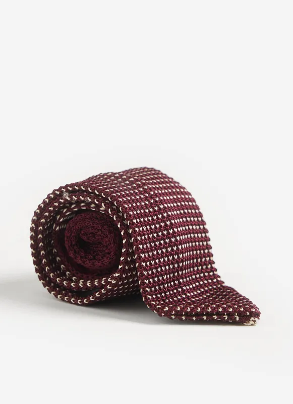 Birdseye Silk Tie | Red sold by Percival