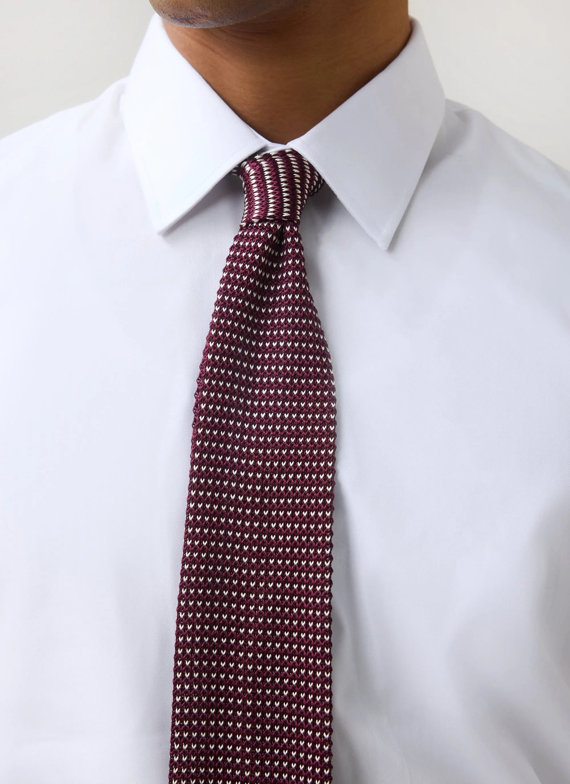 Birdseye Silk Tie | Red sold by Percival product image thumbnail 4