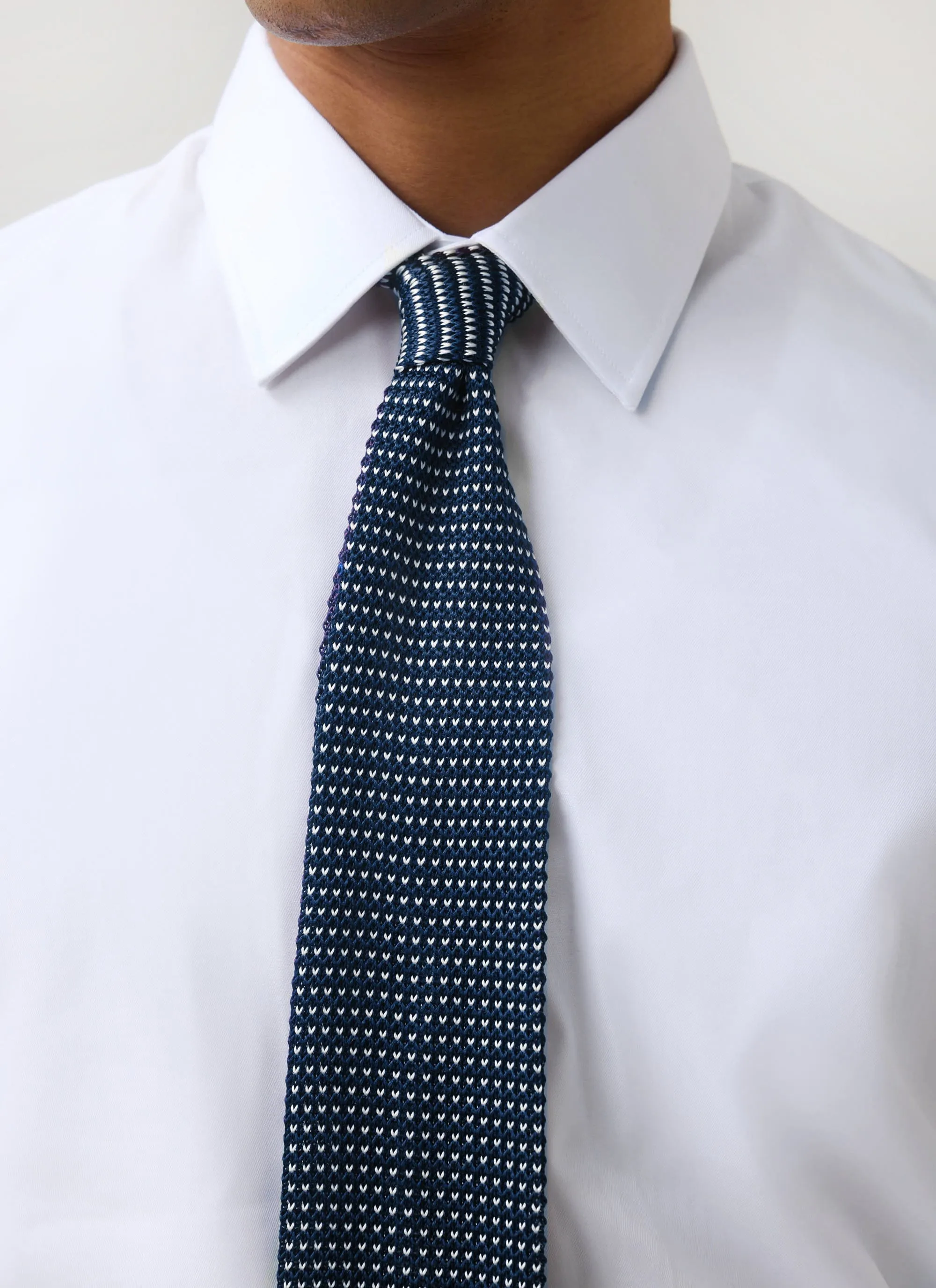 Birdseye Silk Tie | Blue sold by Percival product image thumbnail 4