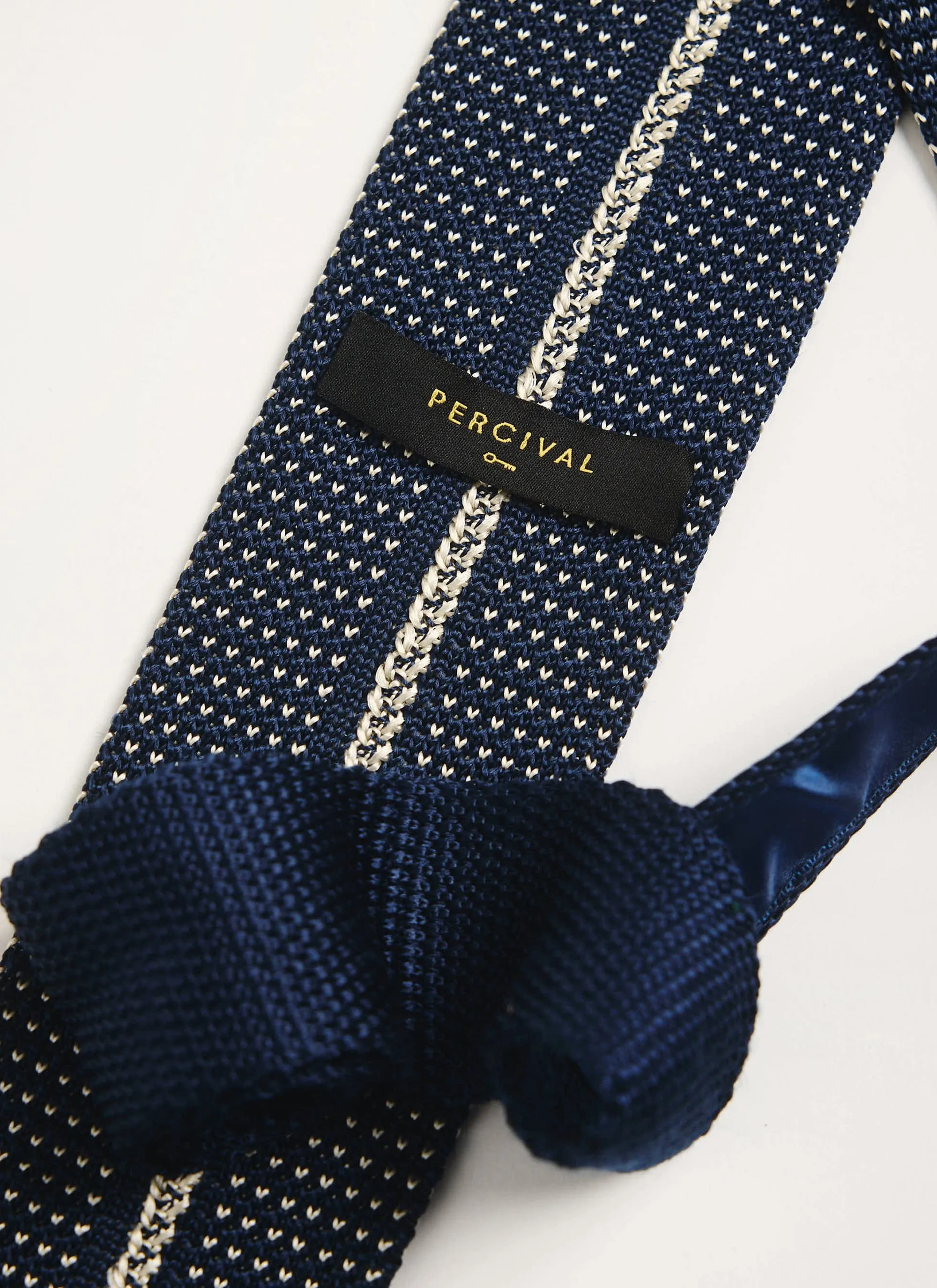 Birdseye Silk Tie | Blue sold by Percival product image thumbnail 3