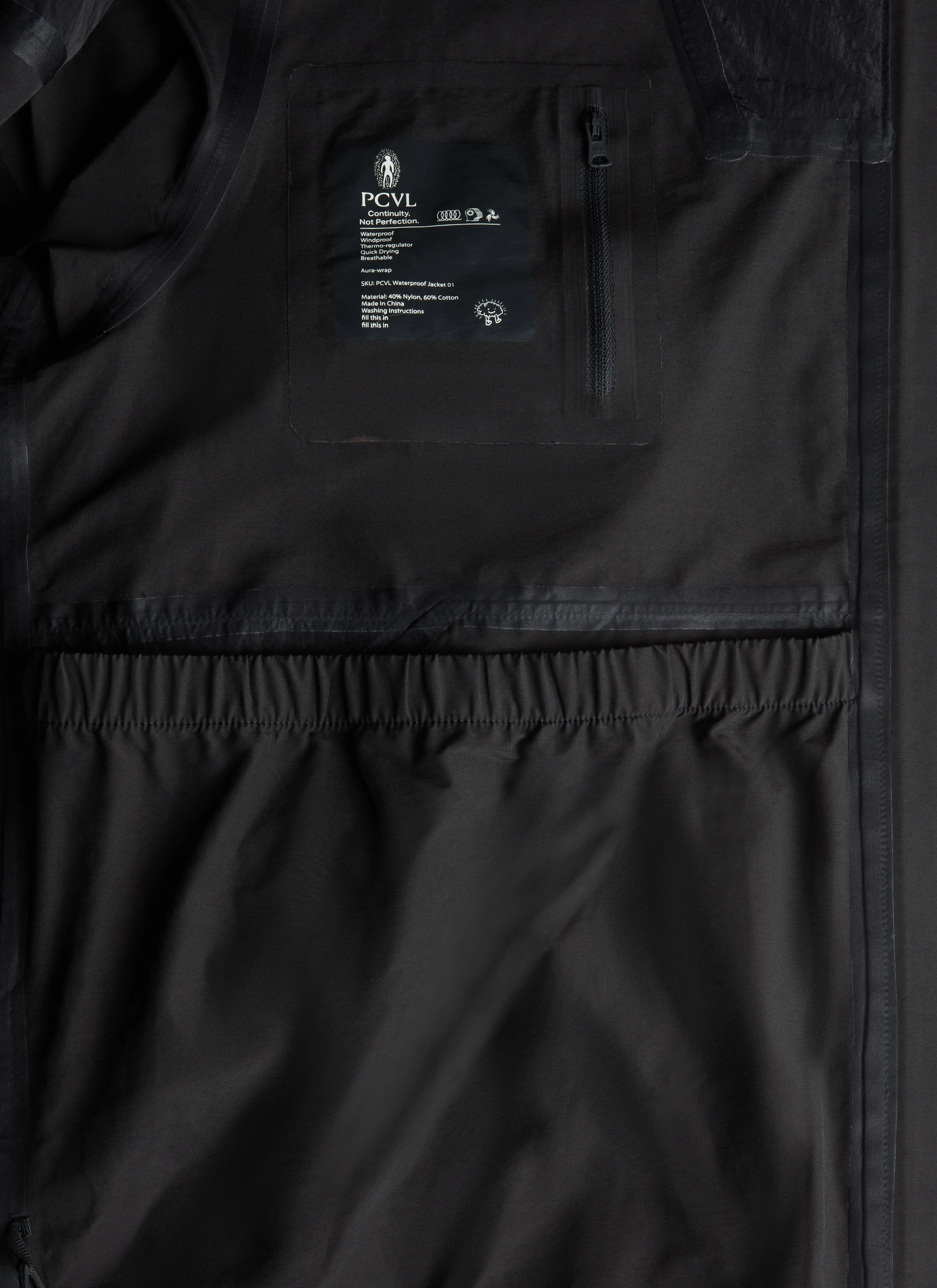 PCVL Zip Through Water Resistant Jacket | Black sold by Percival product image thumbnail 5