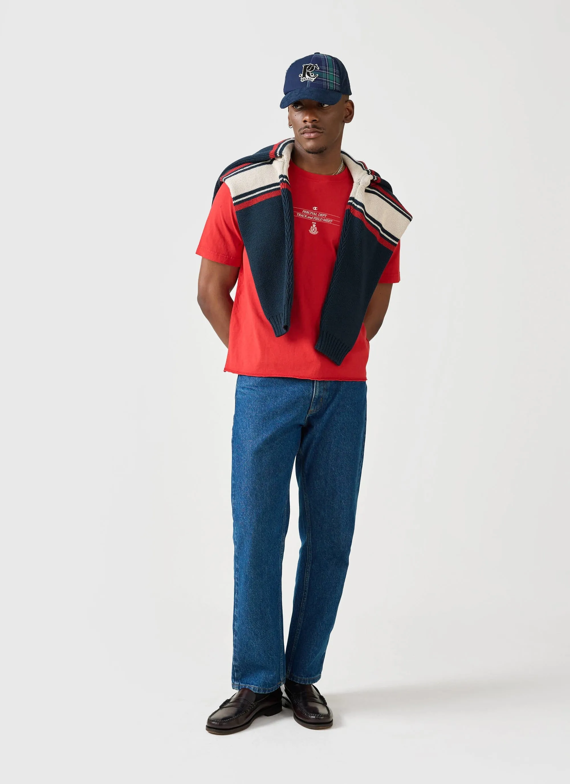 Track and Field Raw Hem T Shirt | Champion x Percival | Red sold by Percival product image thumbnail 4