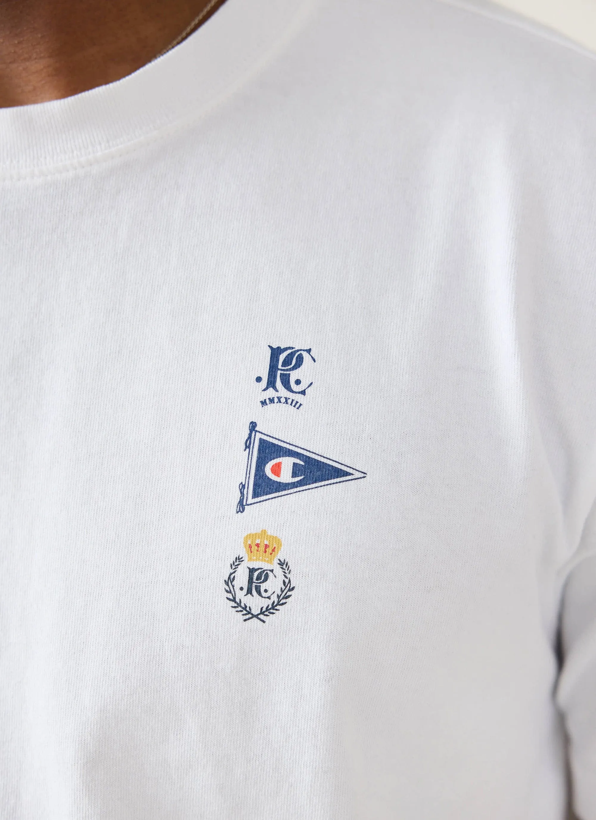 Flag Raw Hem T Shirt | Champion x Percival | White sold by Percival product image thumbnail 3