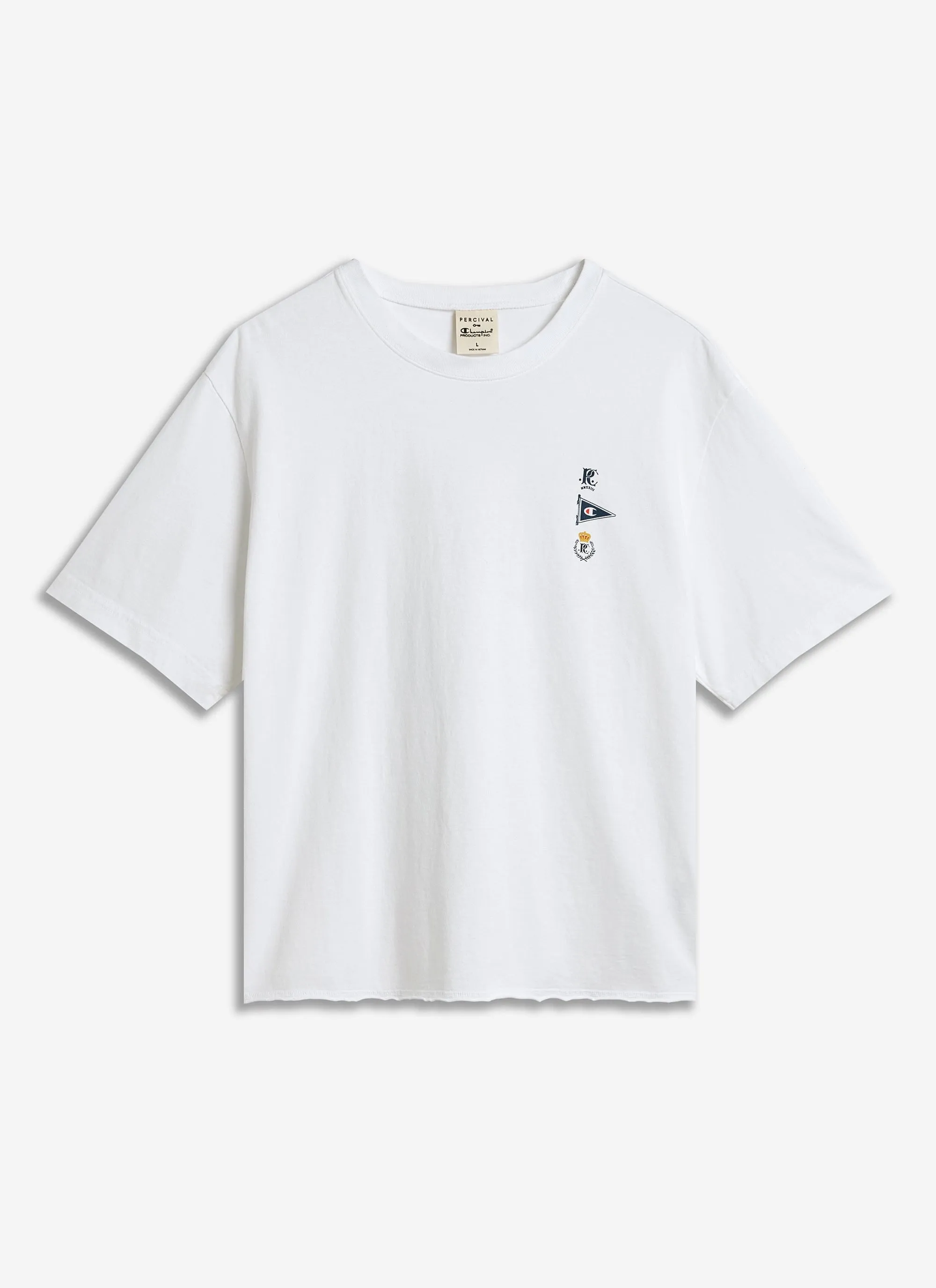 Flag Raw Hem T Shirt | Champion x Percival | White sold by Percival product image thumbnail 5
