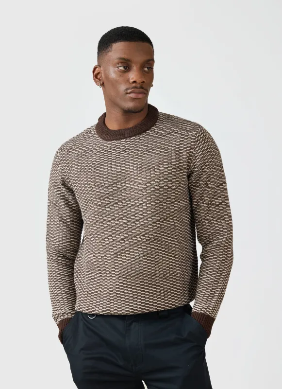 Charlestown Knitted Jumper | Chocolate Beige made by Percival