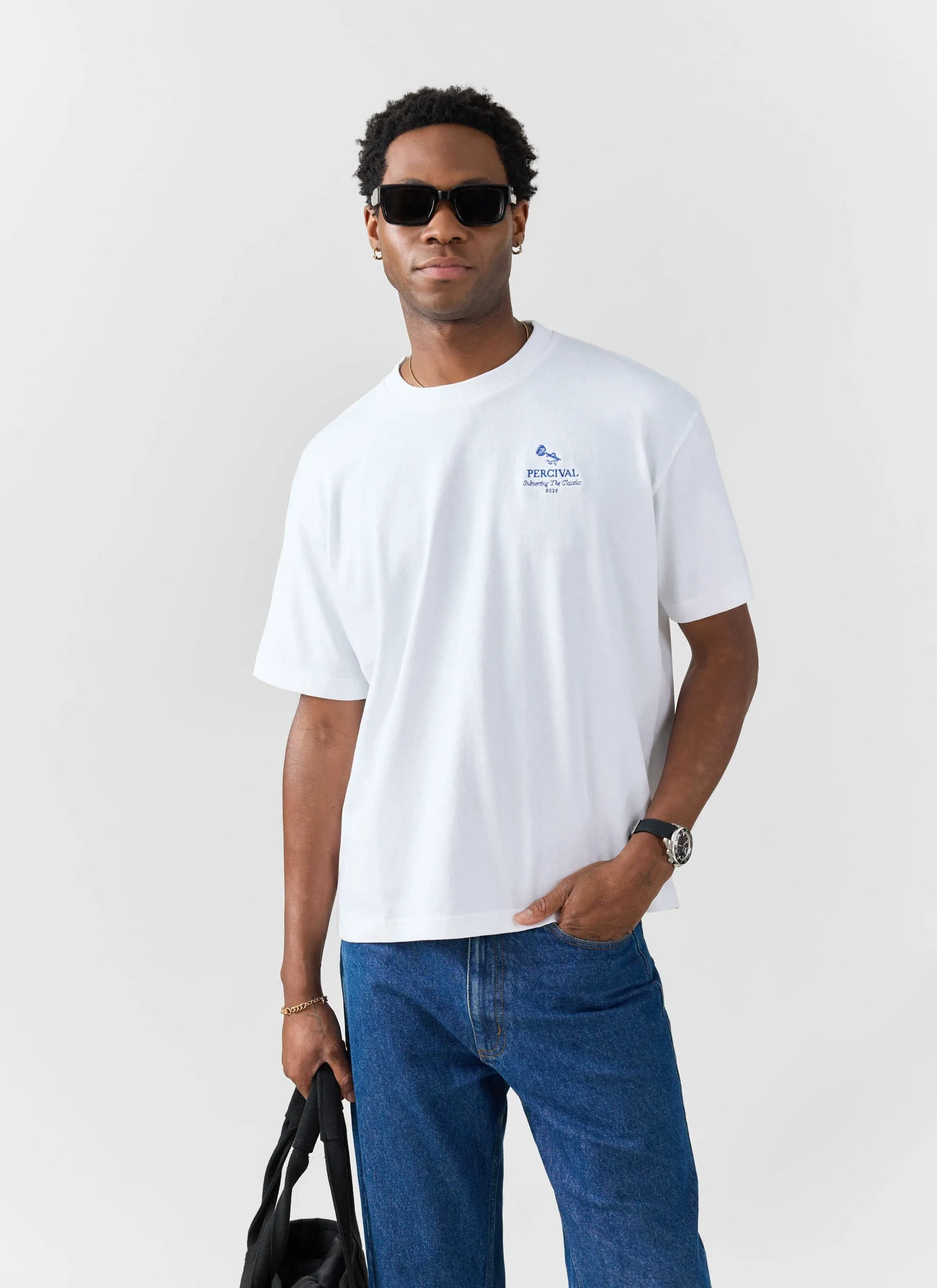 Smith Floral Oversized T Shirt | Organic Cotton | White sold by Percival product image thumbnail 4