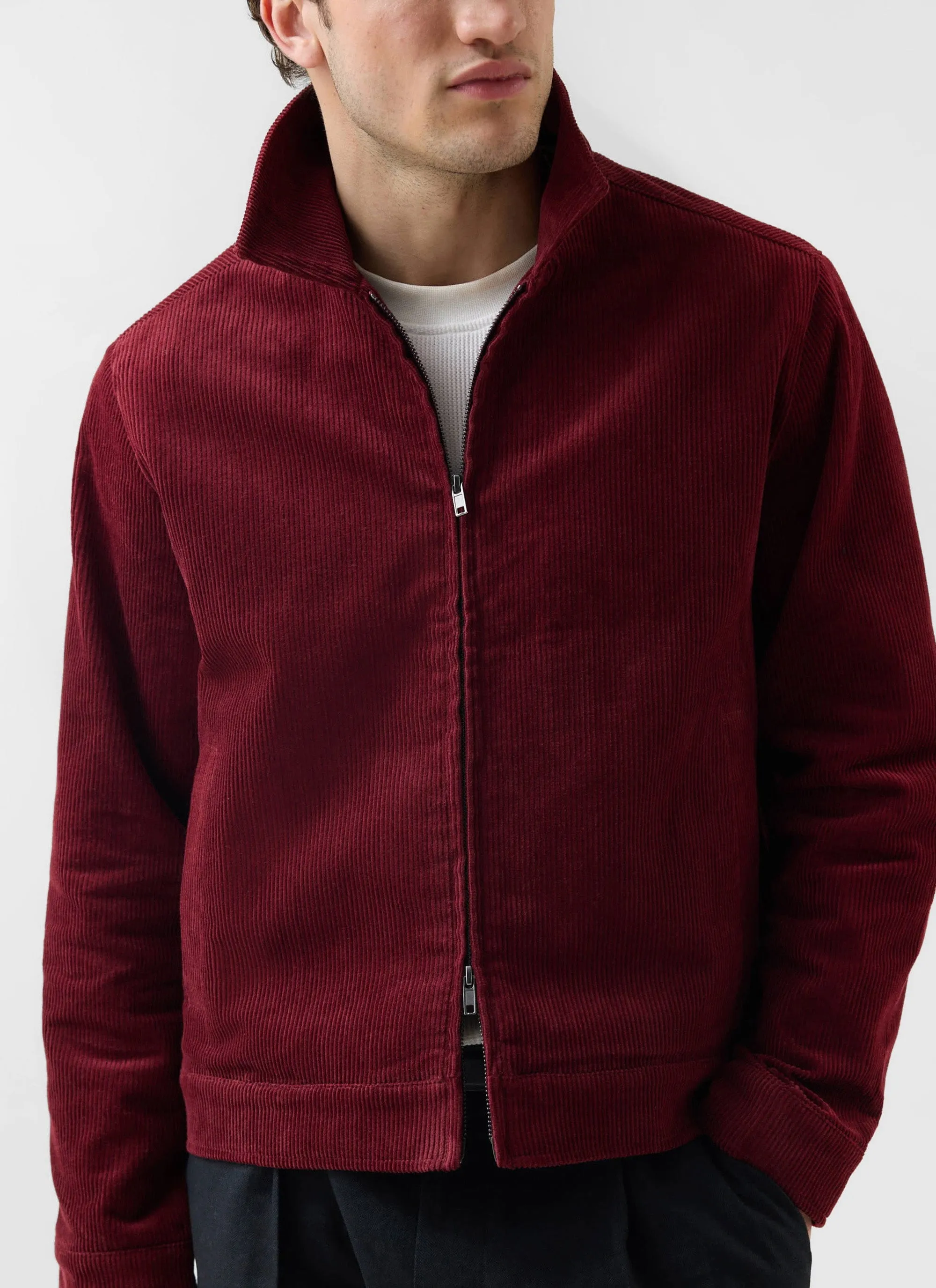 Marcel Cord Jacket | Cotton | Burgundy sold by Percival product image thumbnail 3