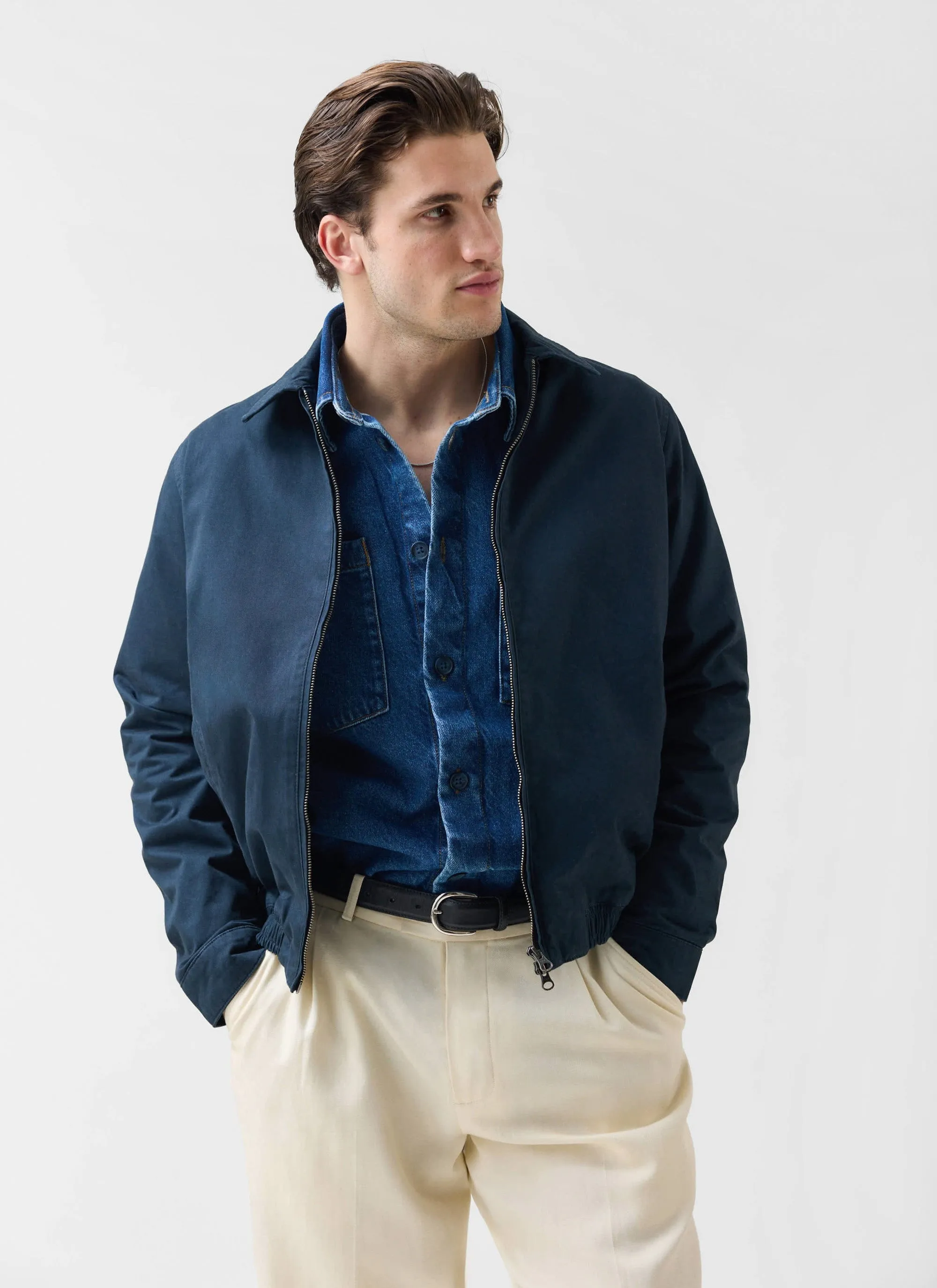 Leo Harrington Jacket | Cotton | Navy sold by Percival product image thumbnail 2