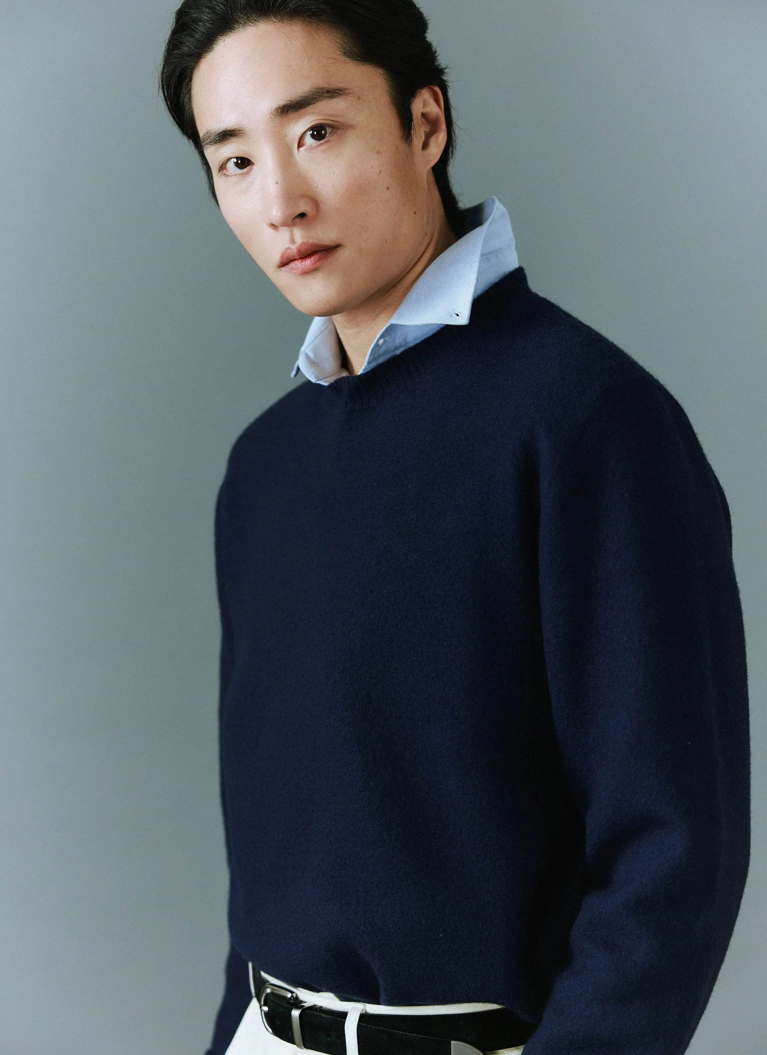 Felted Regular Jumper | Merino Wool | Navy sold by Percival