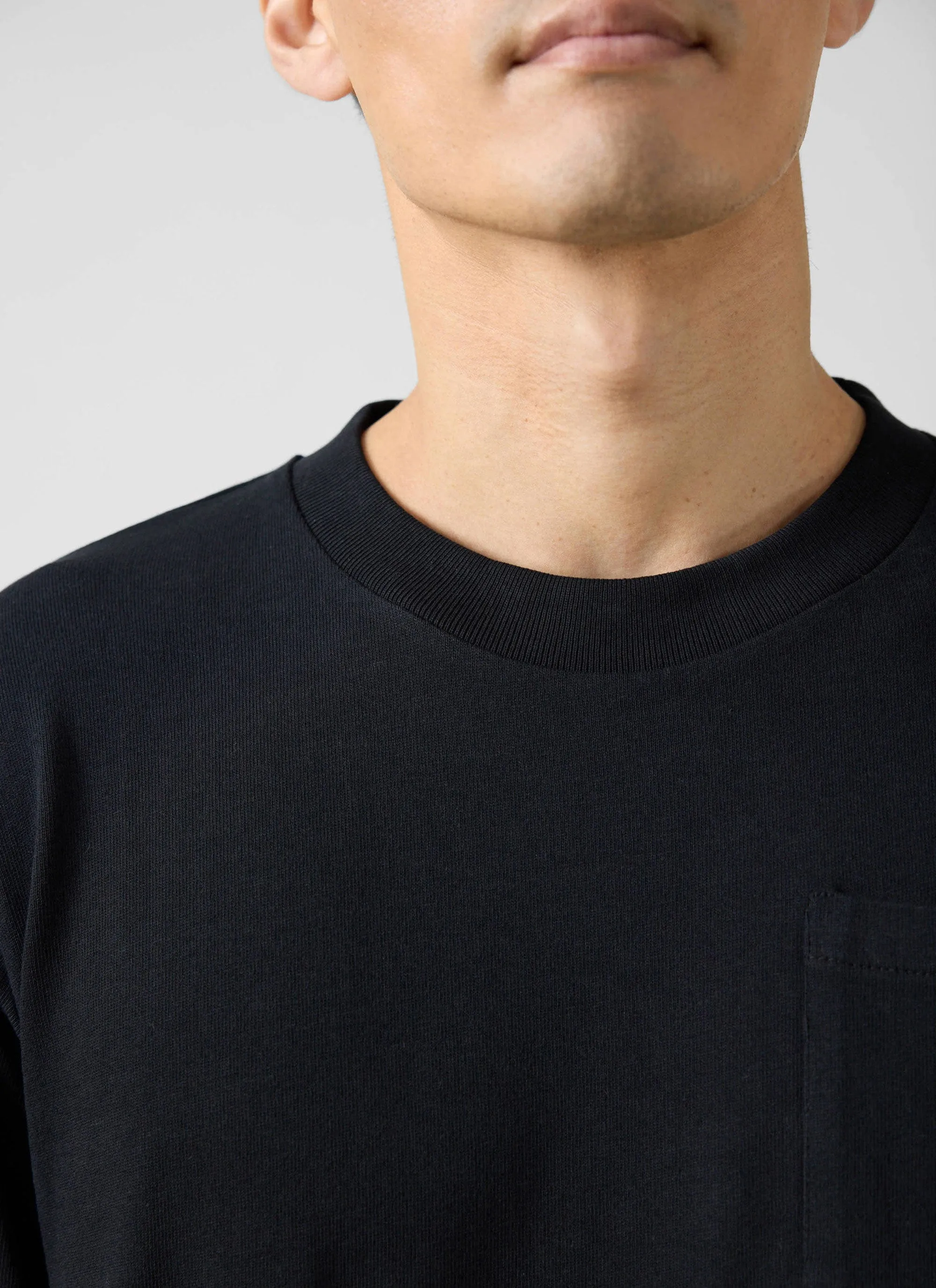 Long Sleeve Pocket T Shirt | Organic Cotton | Black sold by Percival product image thumbnail 3