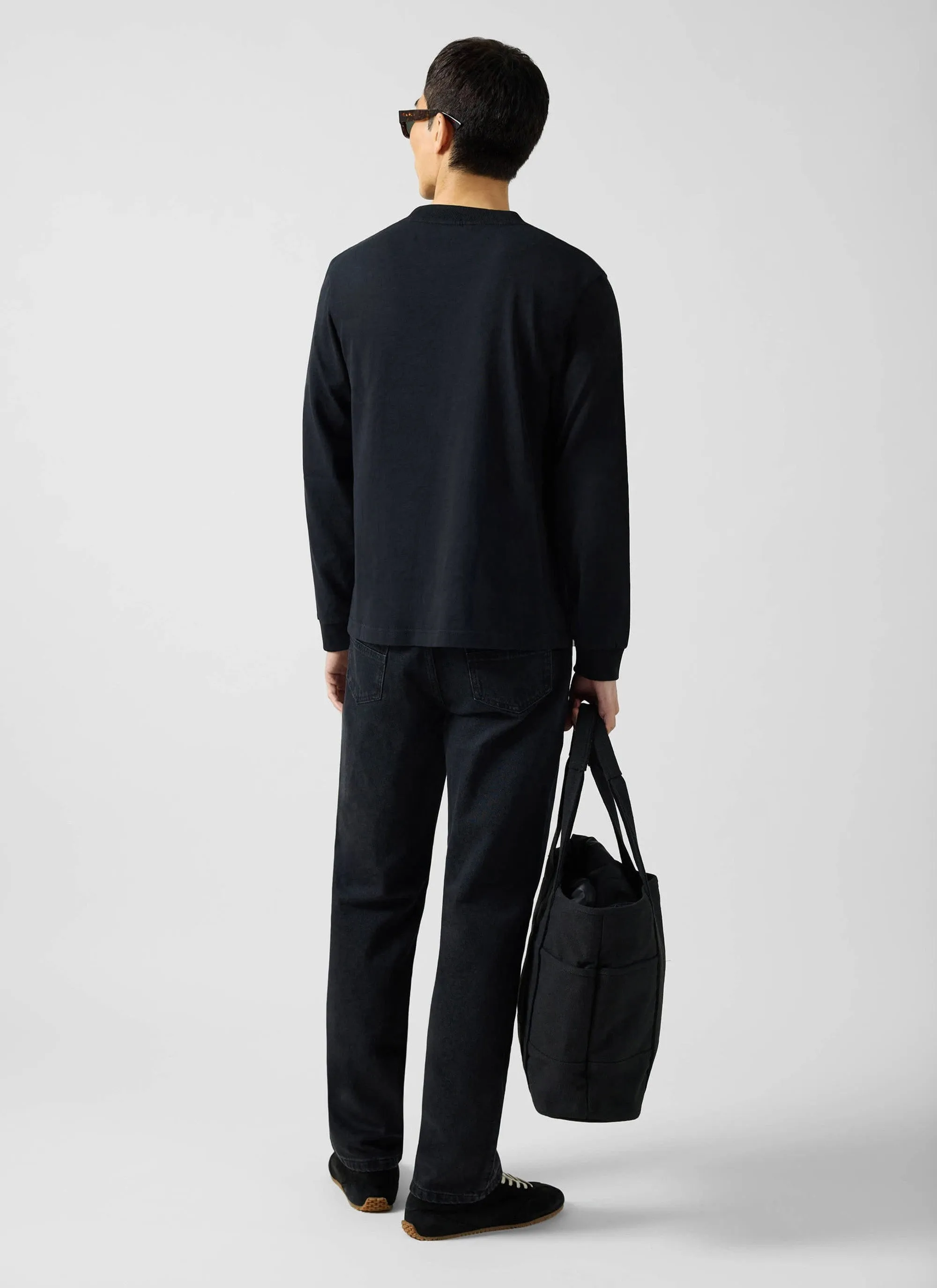 Long Sleeve Pocket T Shirt | Organic Cotton | Black sold by Percival product image thumbnail 5