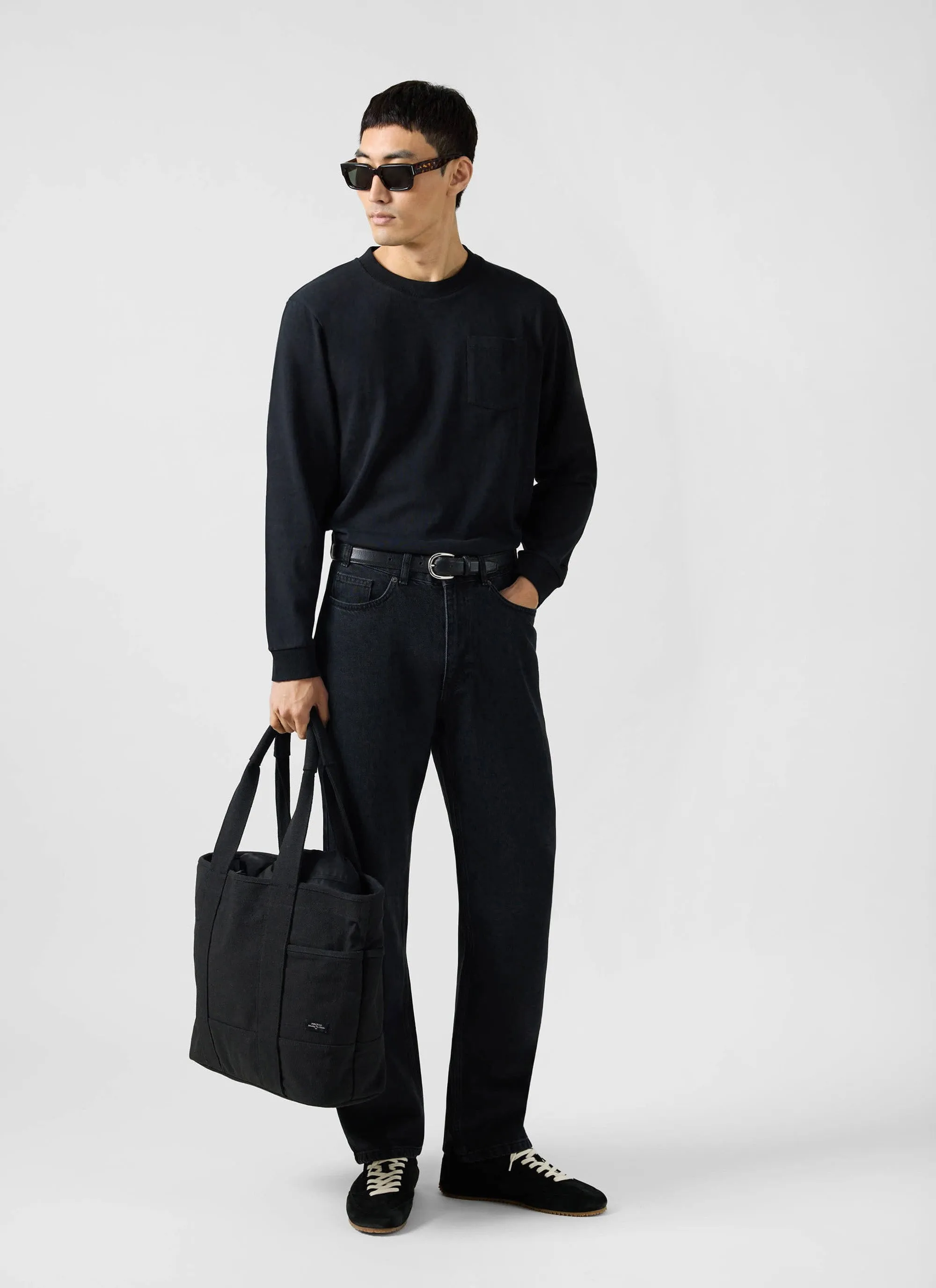 Long Sleeve Pocket T Shirt | Organic Cotton | Black sold by Percival product image thumbnail 4