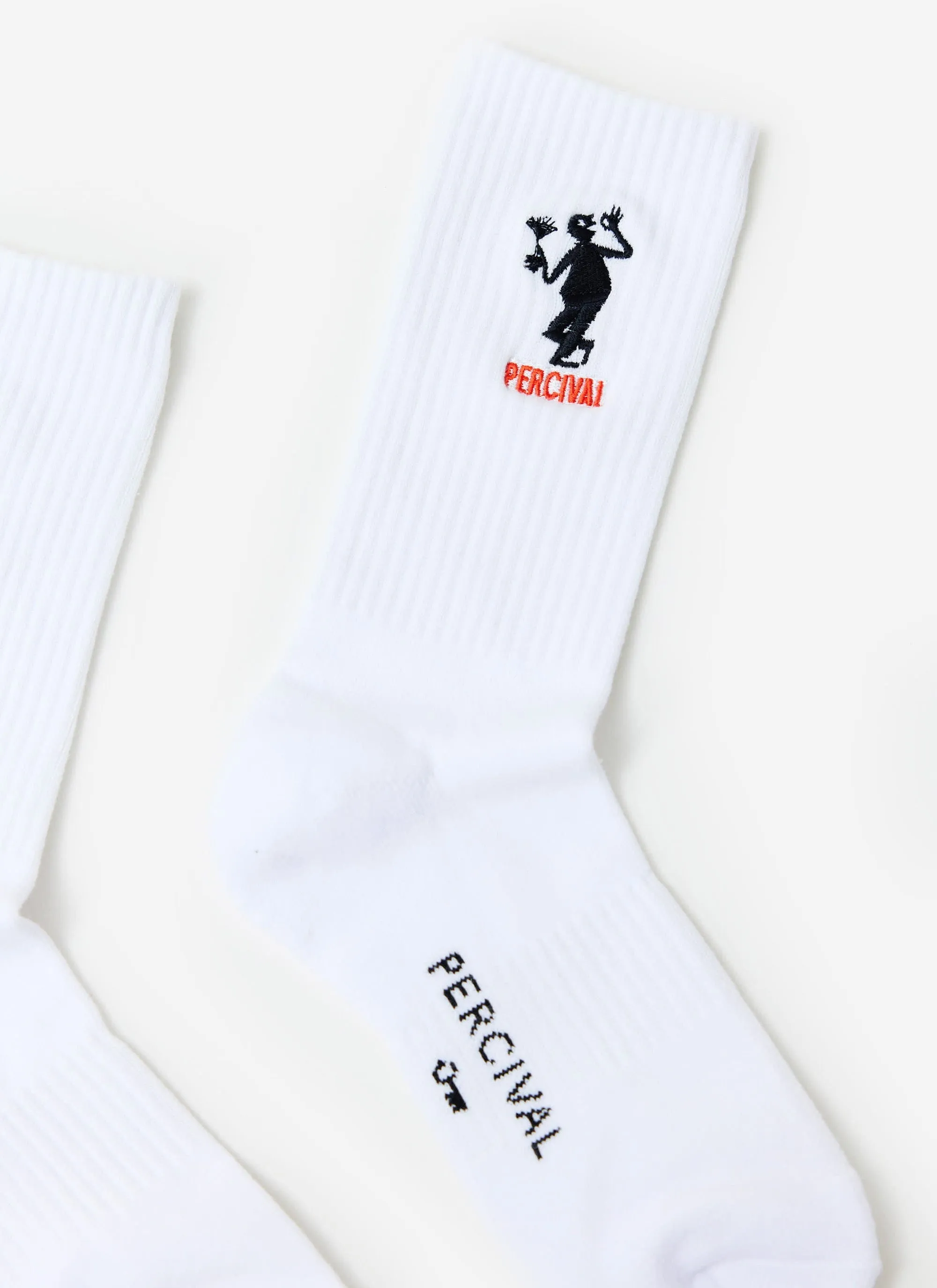 Carlo Mixologist Embroidered Socks | Organic Cotton | White sold by Percival product image thumbnail 2