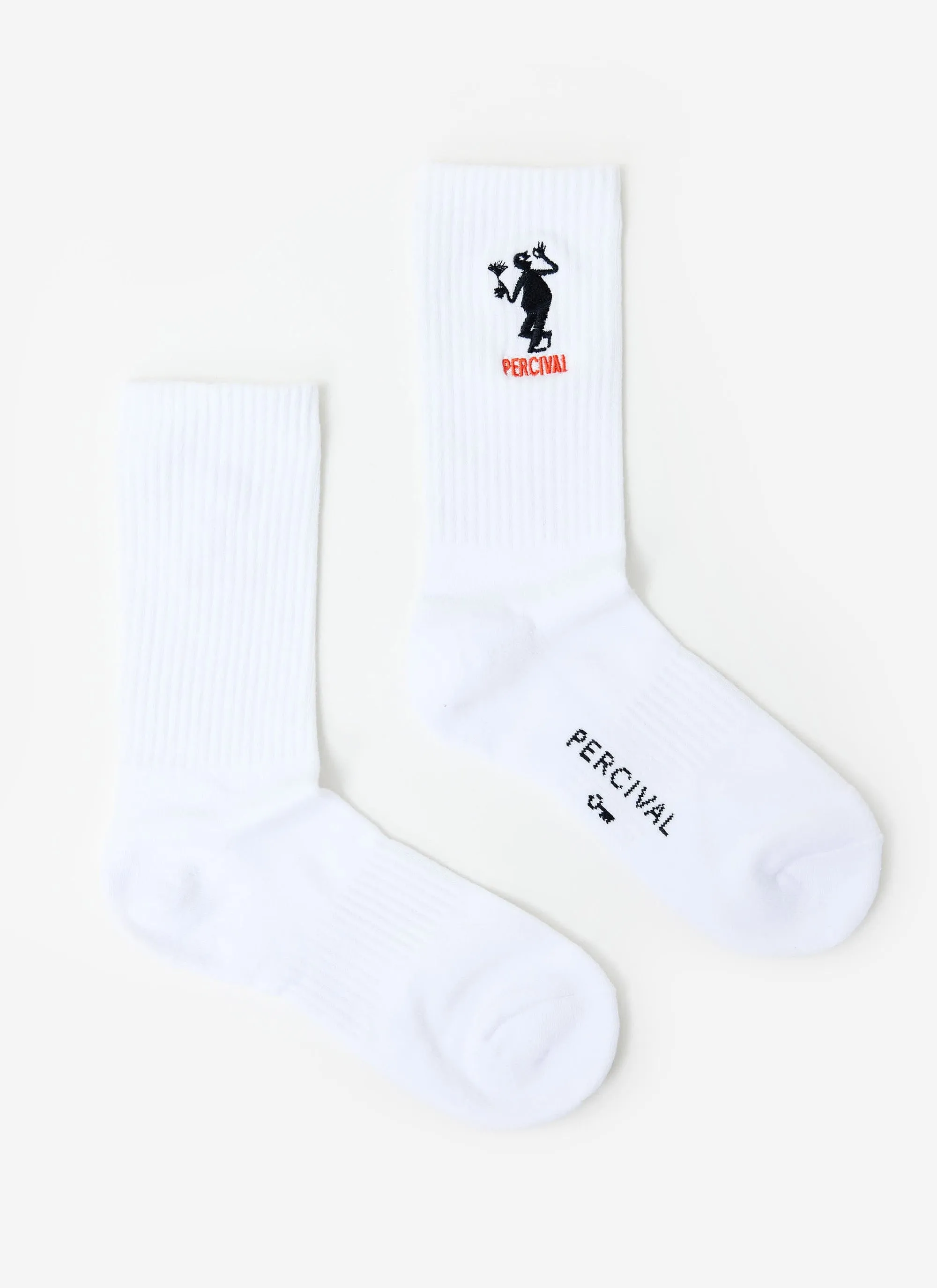 Carlo Mixologist Embroidered Socks | Organic Cotton | White sold by Percival product image thumbnail 3