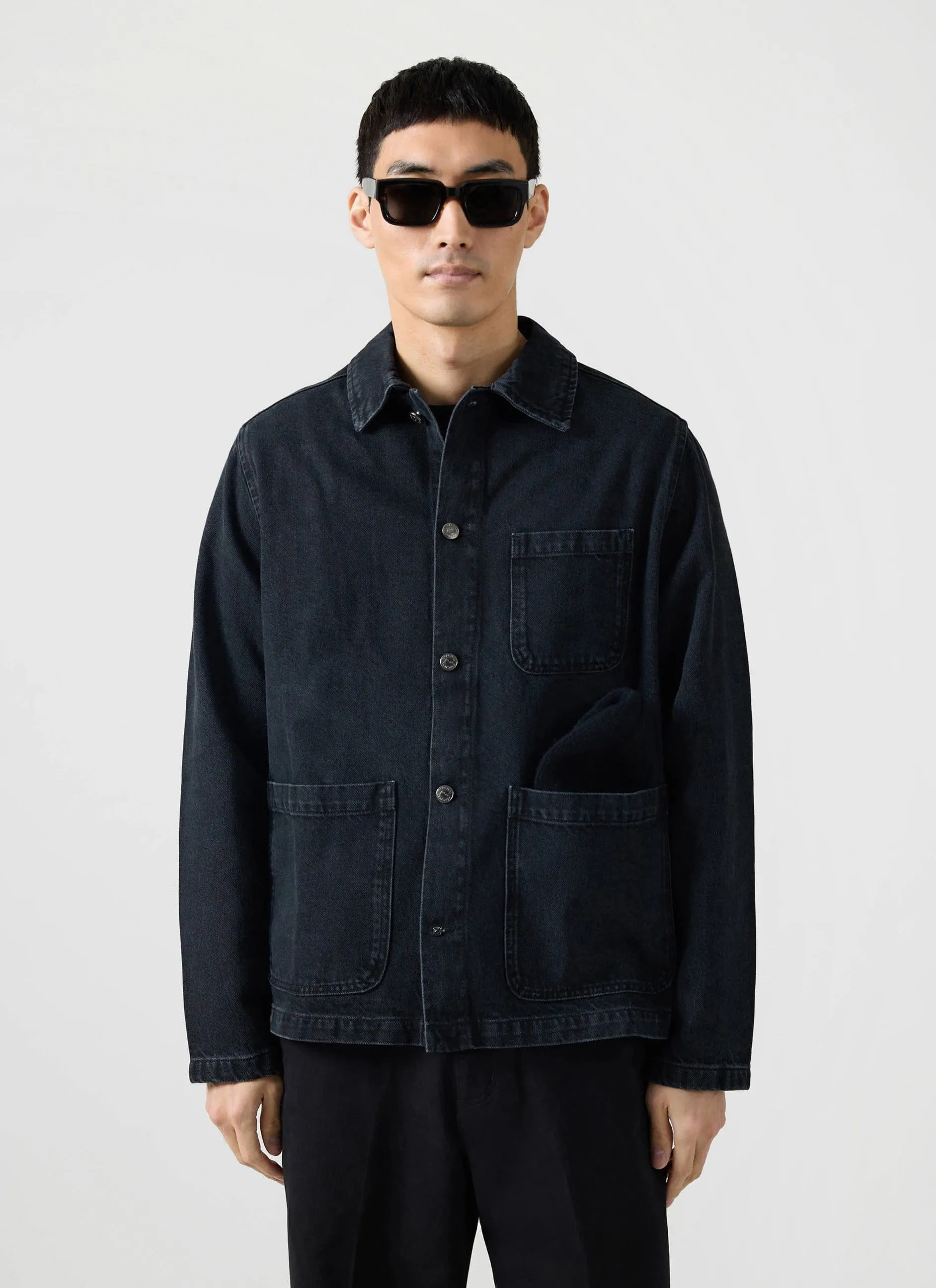 Gove Chore Jacket | Denim | Black sold by Percival
