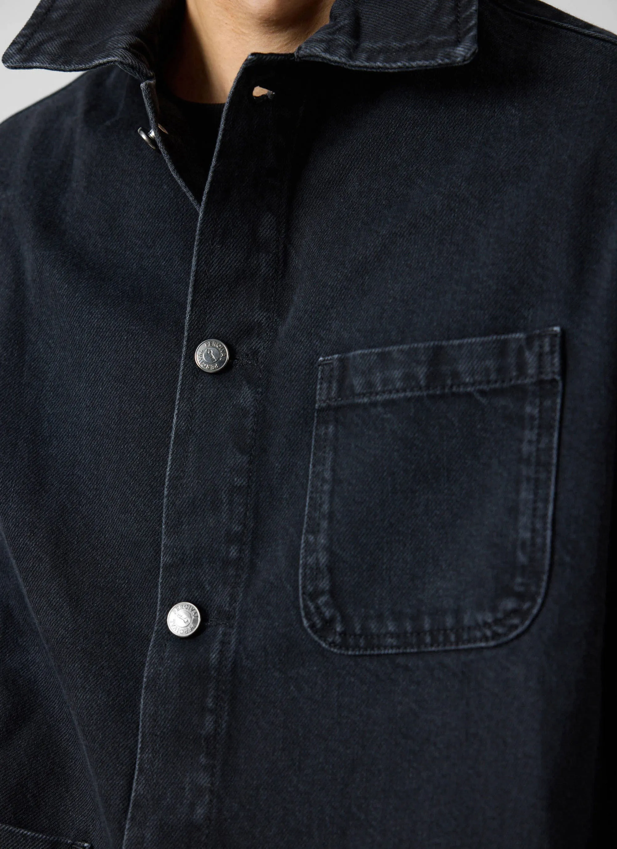Gove Chore Jacket | Denim | Black sold by Percival product image thumbnail 3