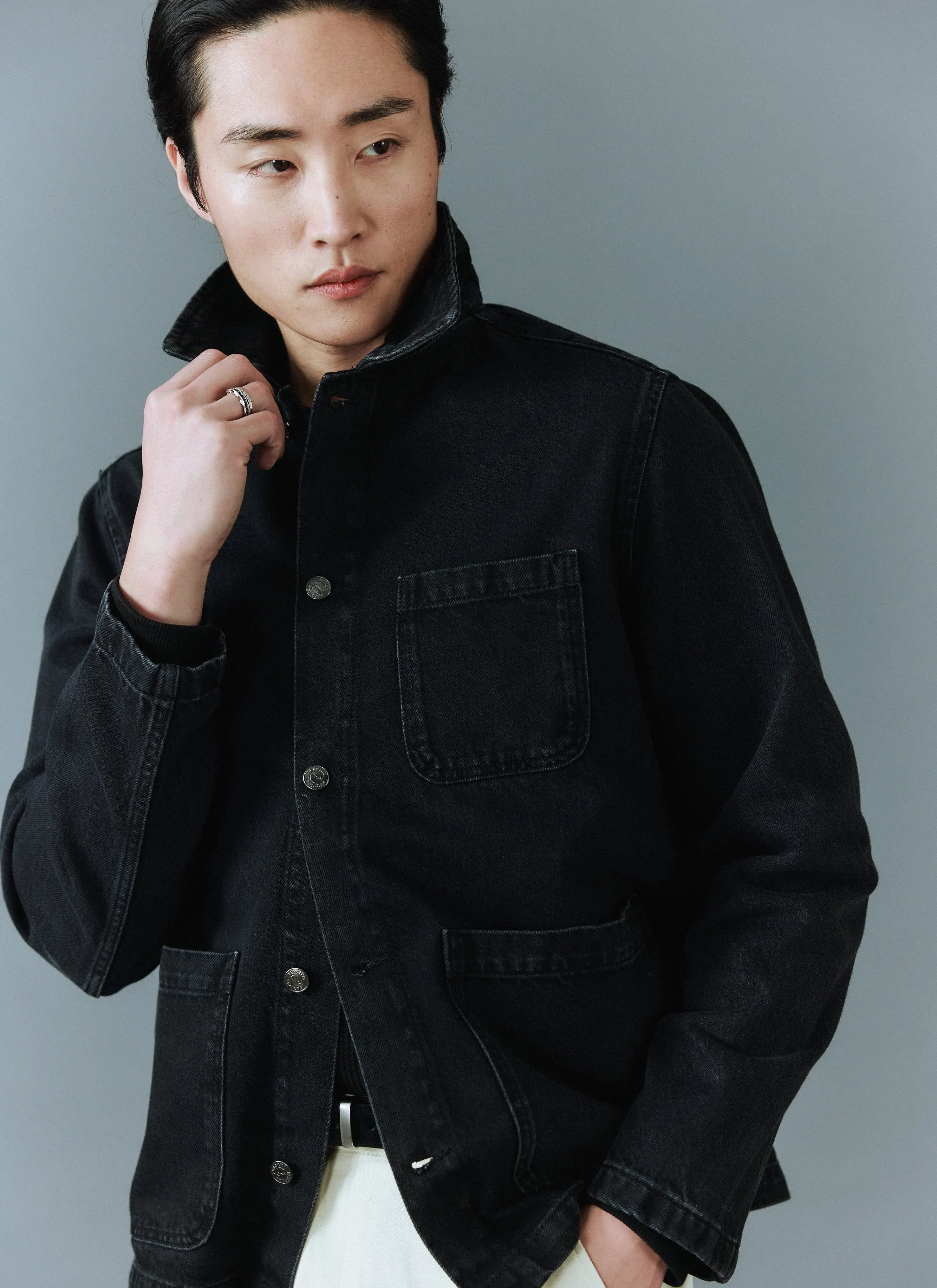 Gove Chore Jacket | Denim | Black sold by Percival product image thumbnail 2