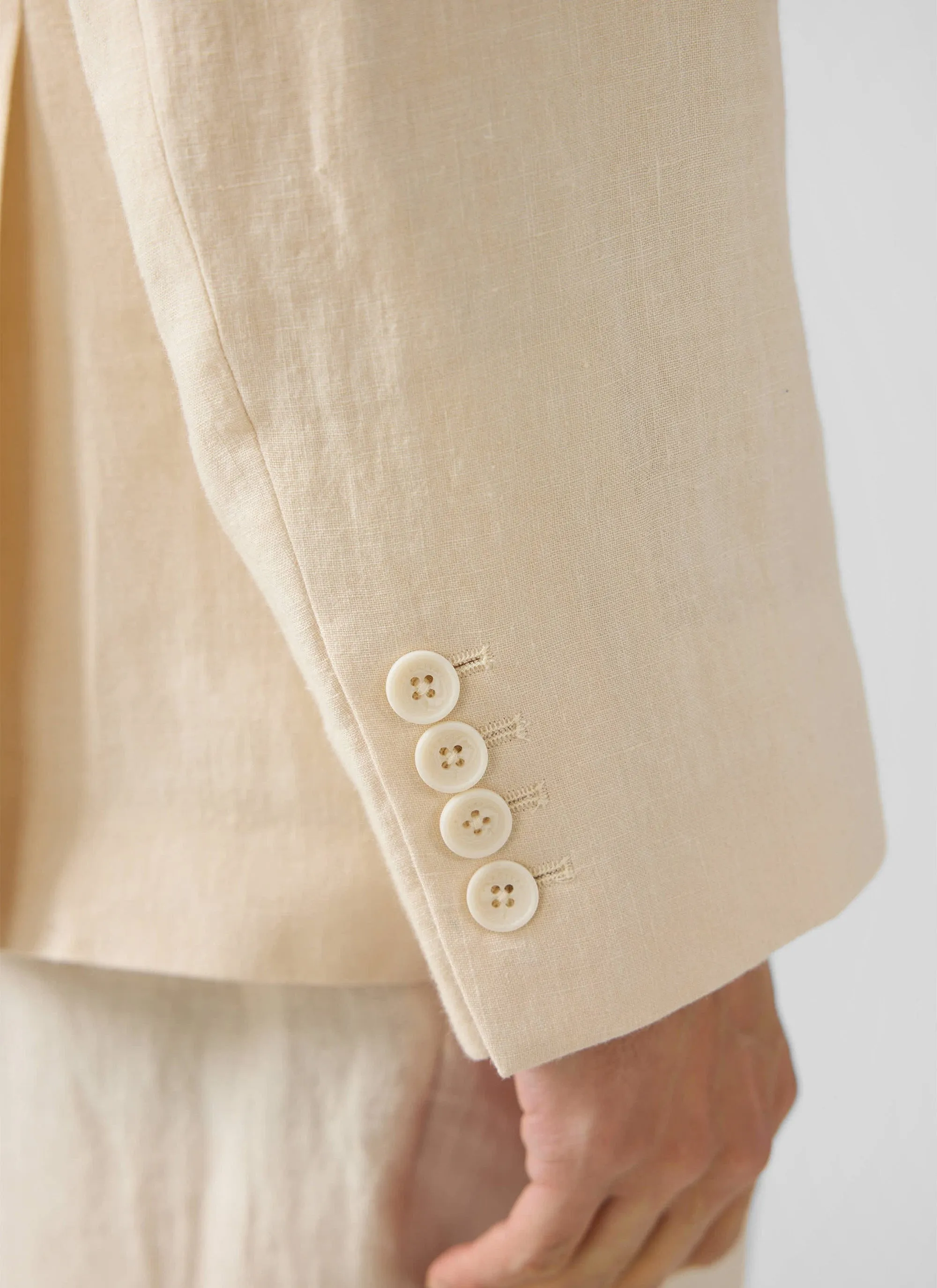Clifton Double Breasted Blazer | Linen | Cream sold by Percival product image thumbnail 4