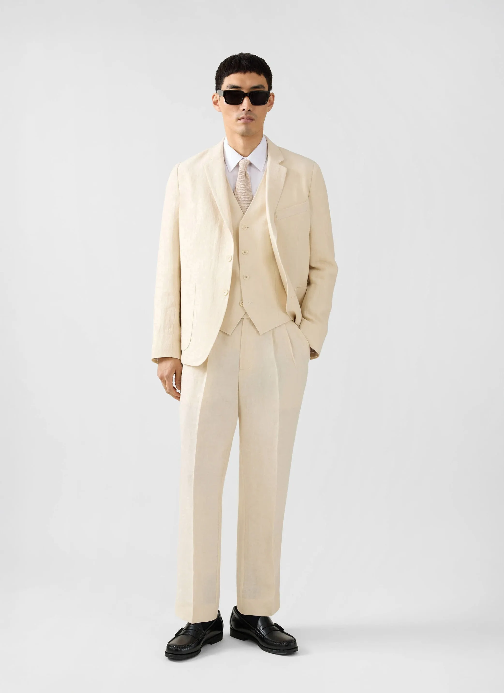 Clifton Double Breasted Blazer | Linen | Cream sold by Percival product image thumbnail 5