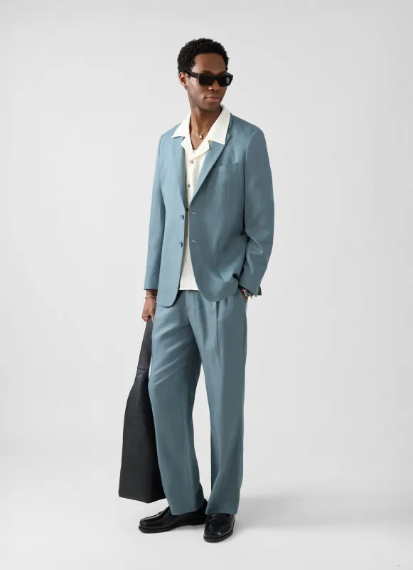 Lyocell Regular Blazer | Slate Blue sold by Percival