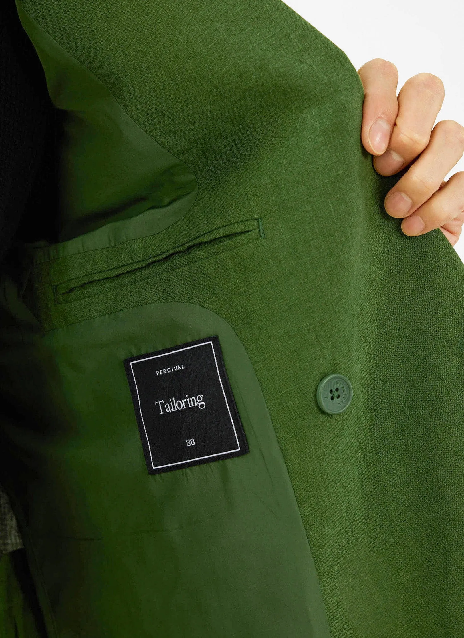 Clifton Double Breasted Blazer | Linen | Forest sold by Percival product image thumbnail 4