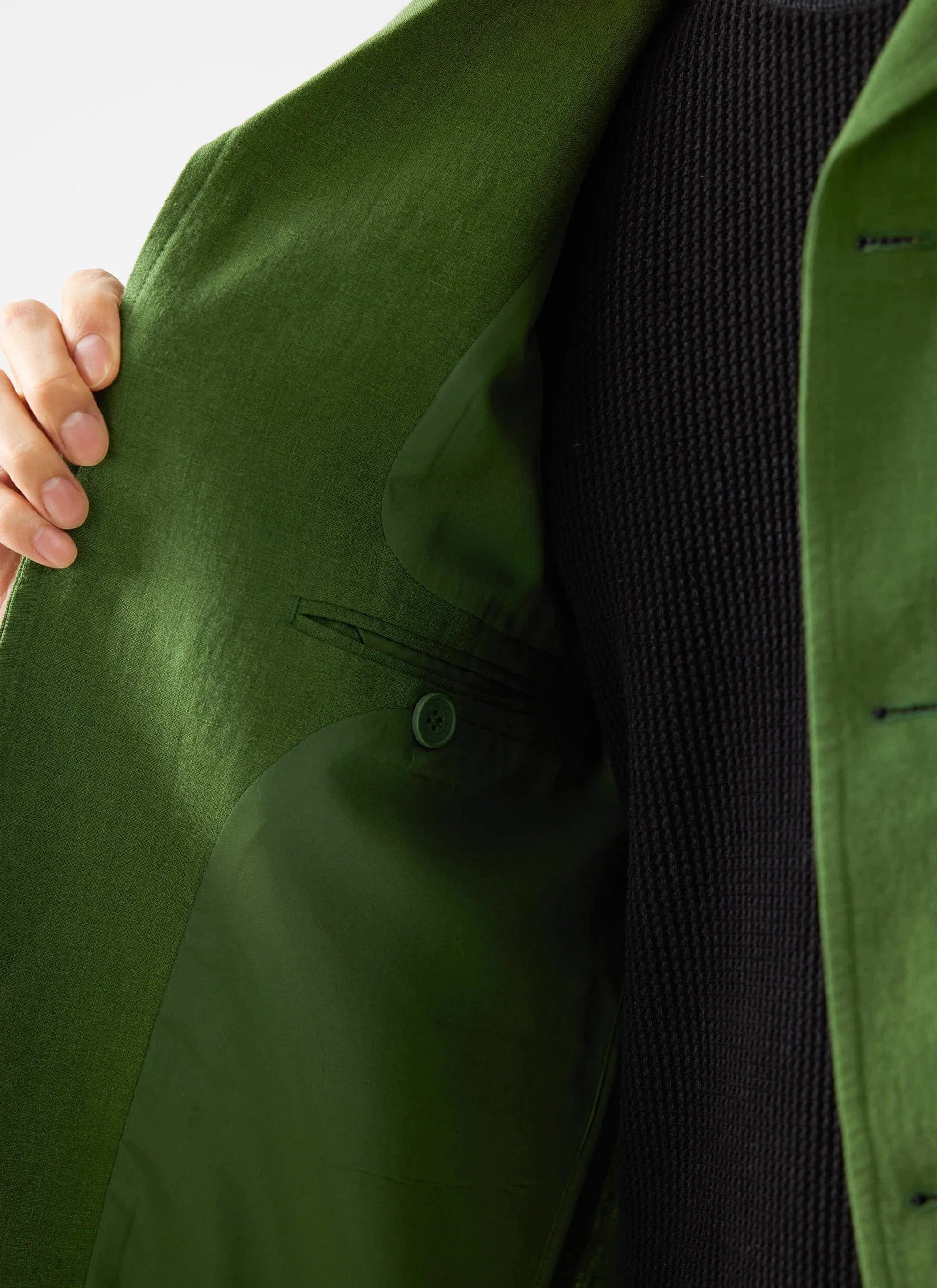 Clifton Double Breasted Blazer | Linen | Forest sold by Percival product image thumbnail 5