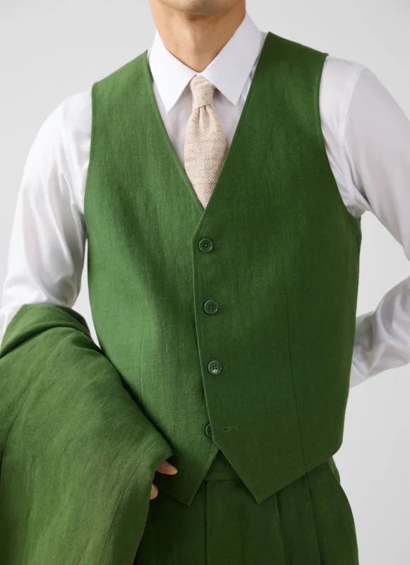 Waistcoat | Linen | Forest sold by Percival