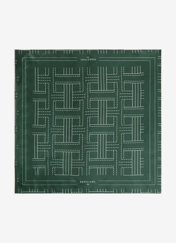 Sashiko Neckerchief | Silk | Forest sold by Percival