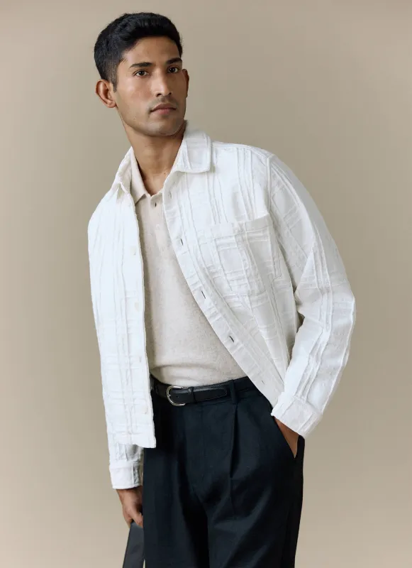 Canyon Heavyweight Overshirt | Cotton | White sold by Percival