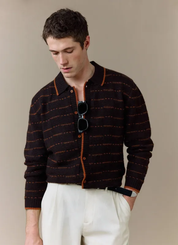 Addison Knitted Shirt | Wool | Brown sold by Percival
