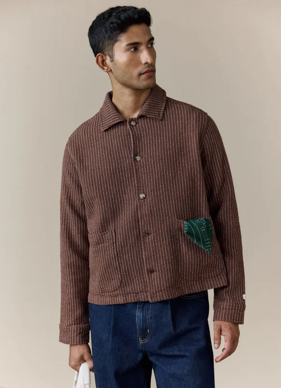 Sorrento Boxy Overshirt | Linen | Brown sold by Percival