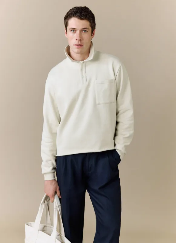 Dudley Boxy Sweatshirt | Cotton | Cream sold by Percival