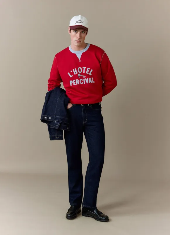 Ronald Sweatshirt | Organic Cotton | Red made by Percival