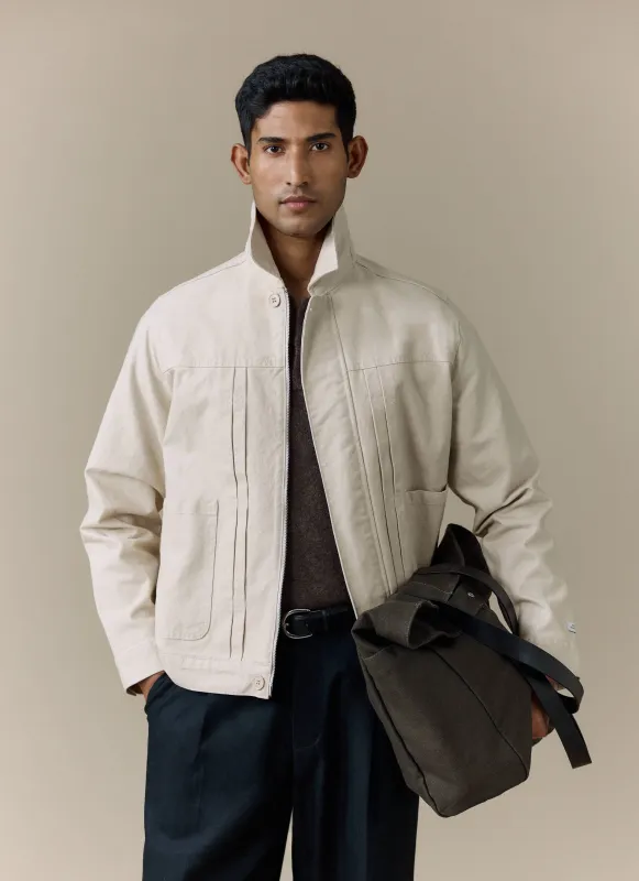 Ernst Jacket | Cotton | Cream sold by Percival