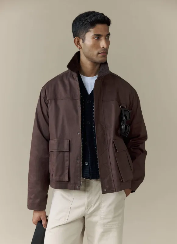 Wax Zip Jacket | Cotton | Espresso made by Percival
