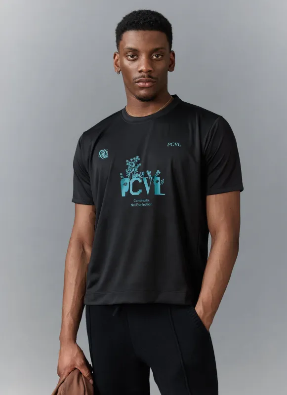 PCVL Graphic Printed Performance Top | Black sold by Percival