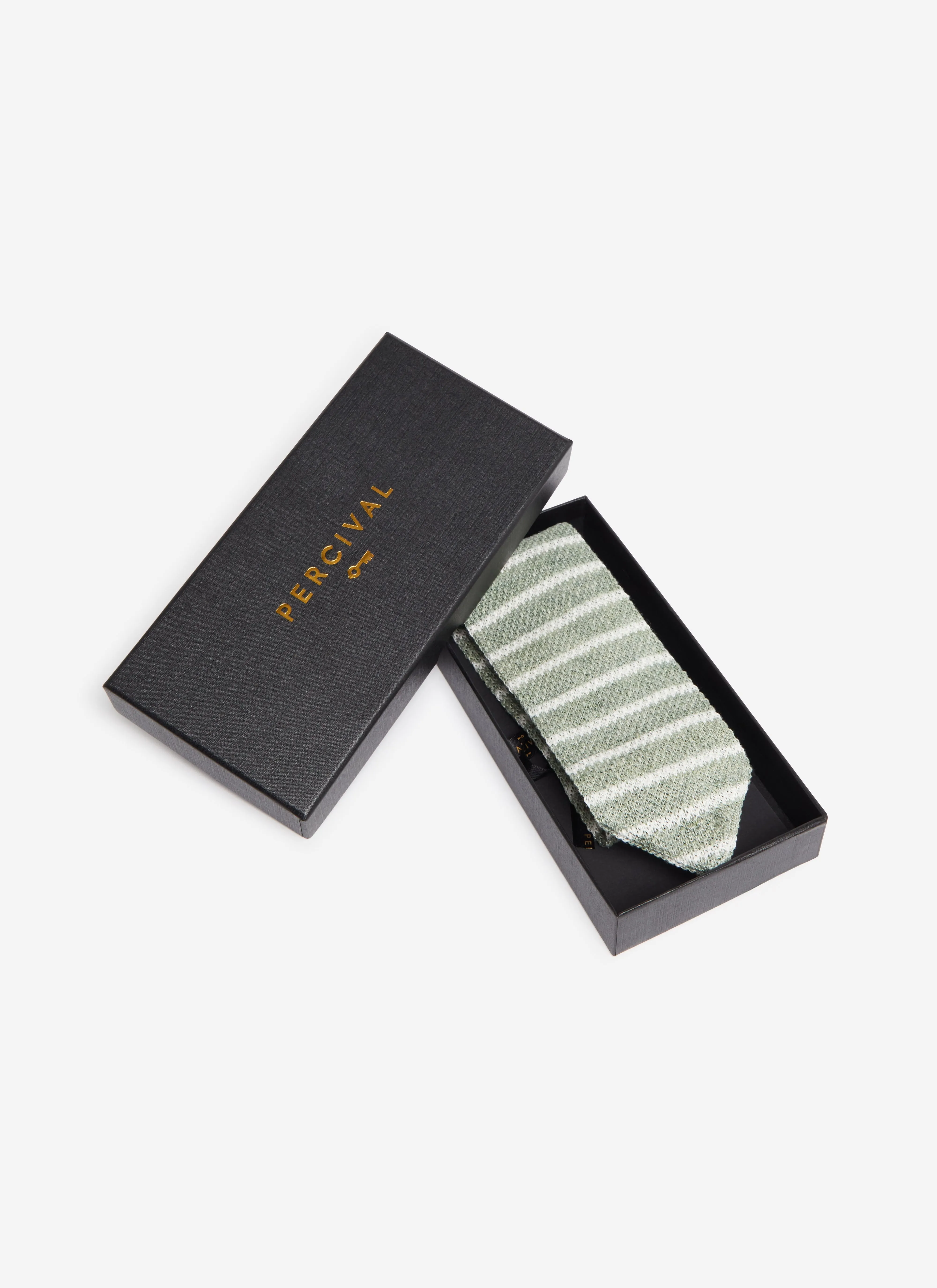Stripe Linen Tie | Forest Marl sold by Percival product image thumbnail 3