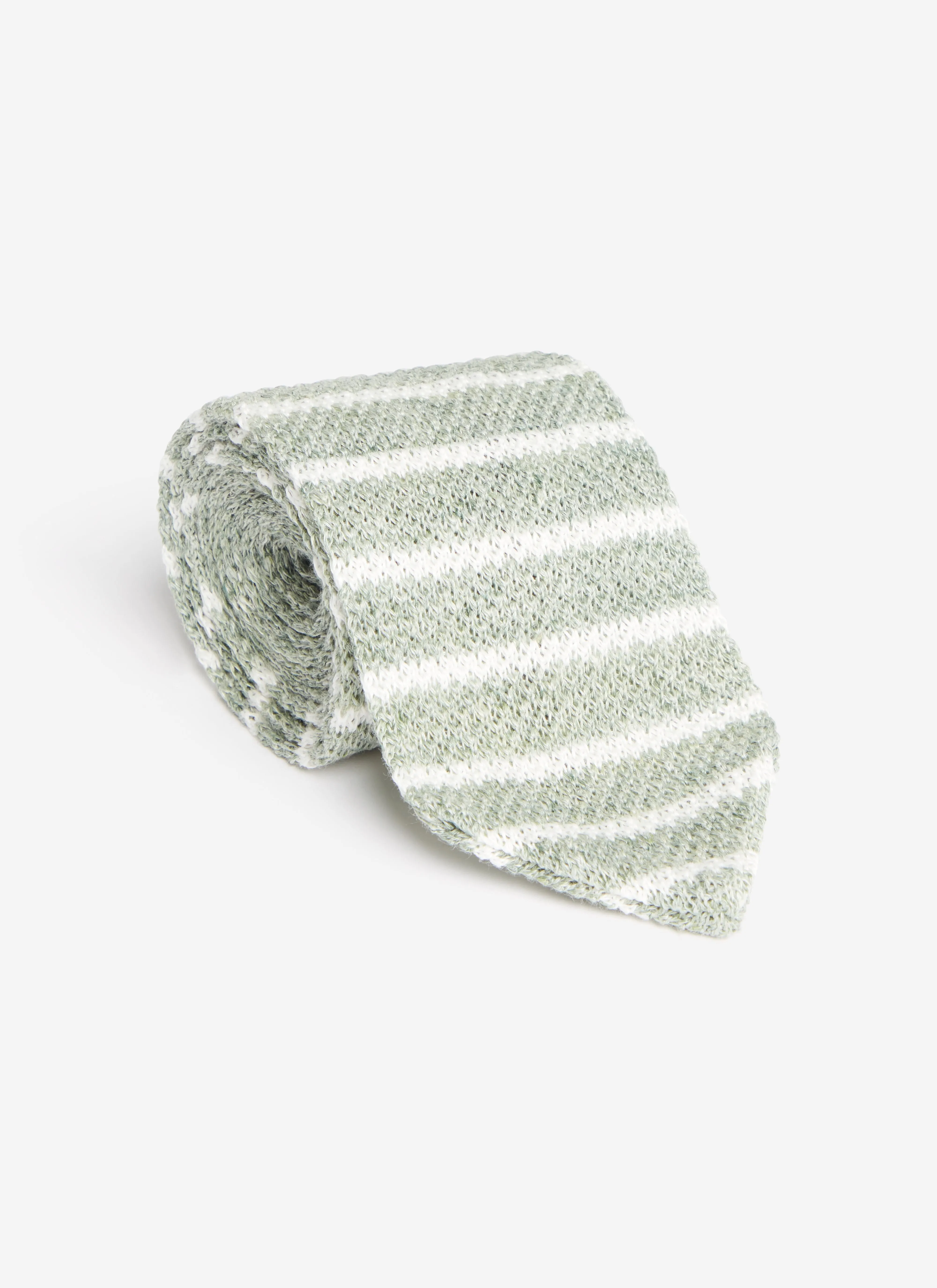 Stripe Linen Tie | Forest Marl sold by Percival