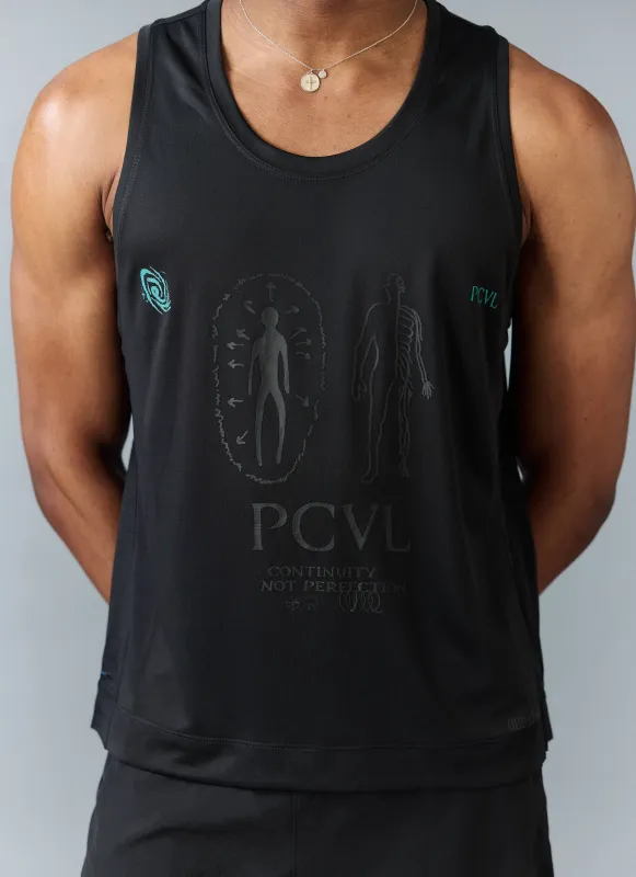 PCVL Graphic Printed Performance Vest | Black sold by Percival