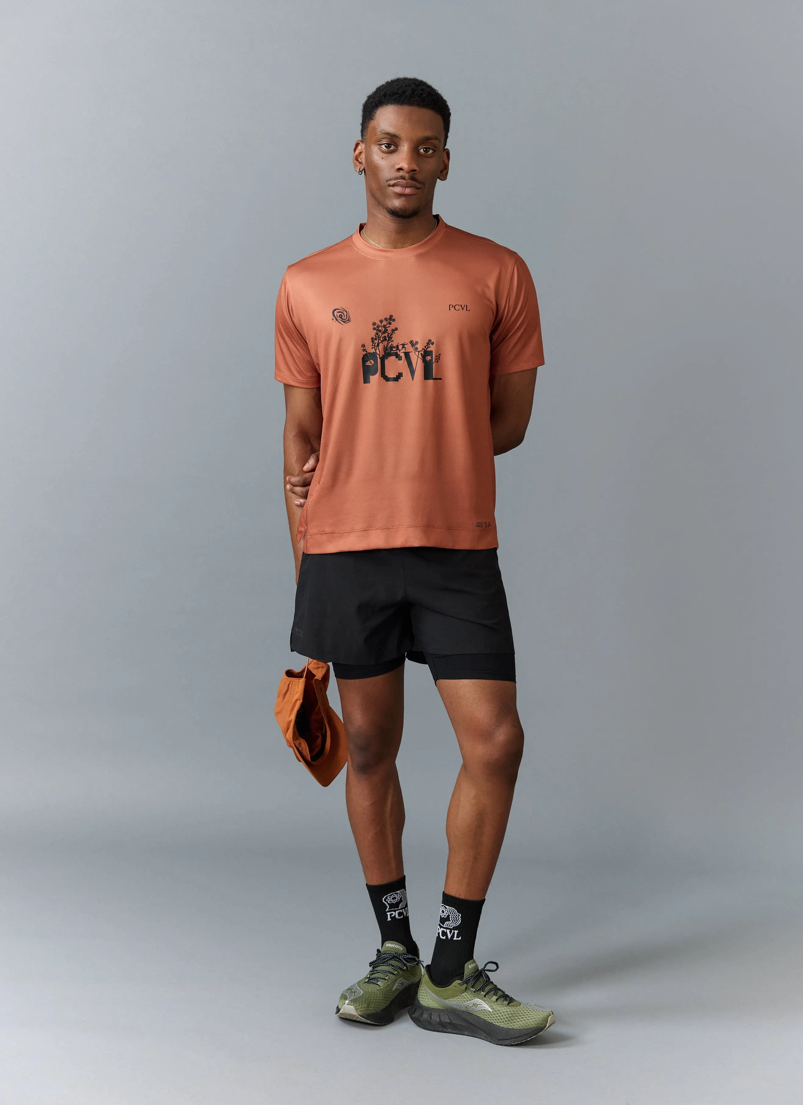 PCVL Graphic Printed Performance Top | Rust sold by Percival