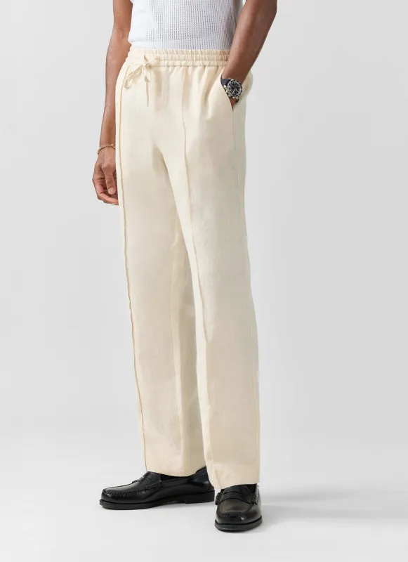 Lorena Wide Leg Trousers | Linen | Cream sold by Percival
