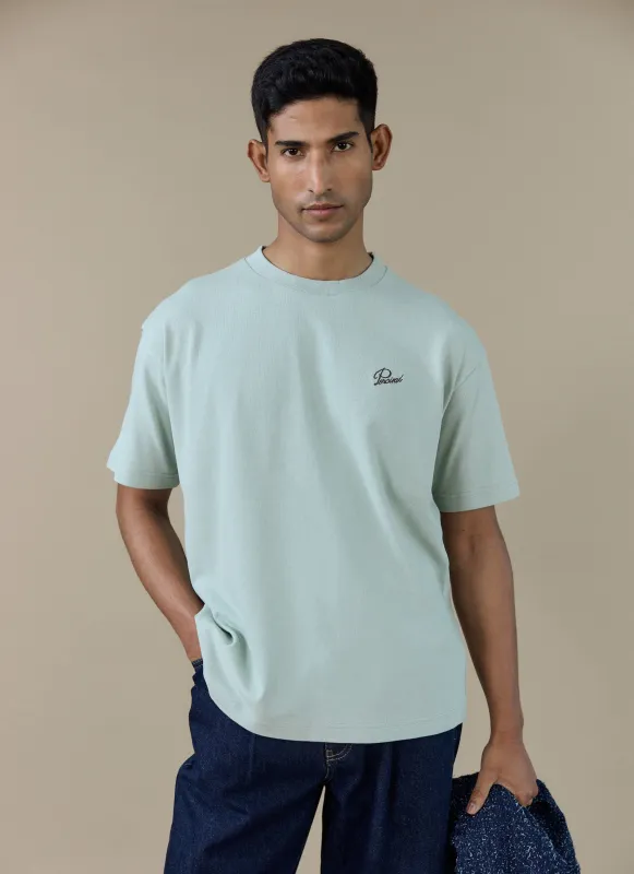 Perci Script T Shirt | Organic Cotton | Sage made by Percival