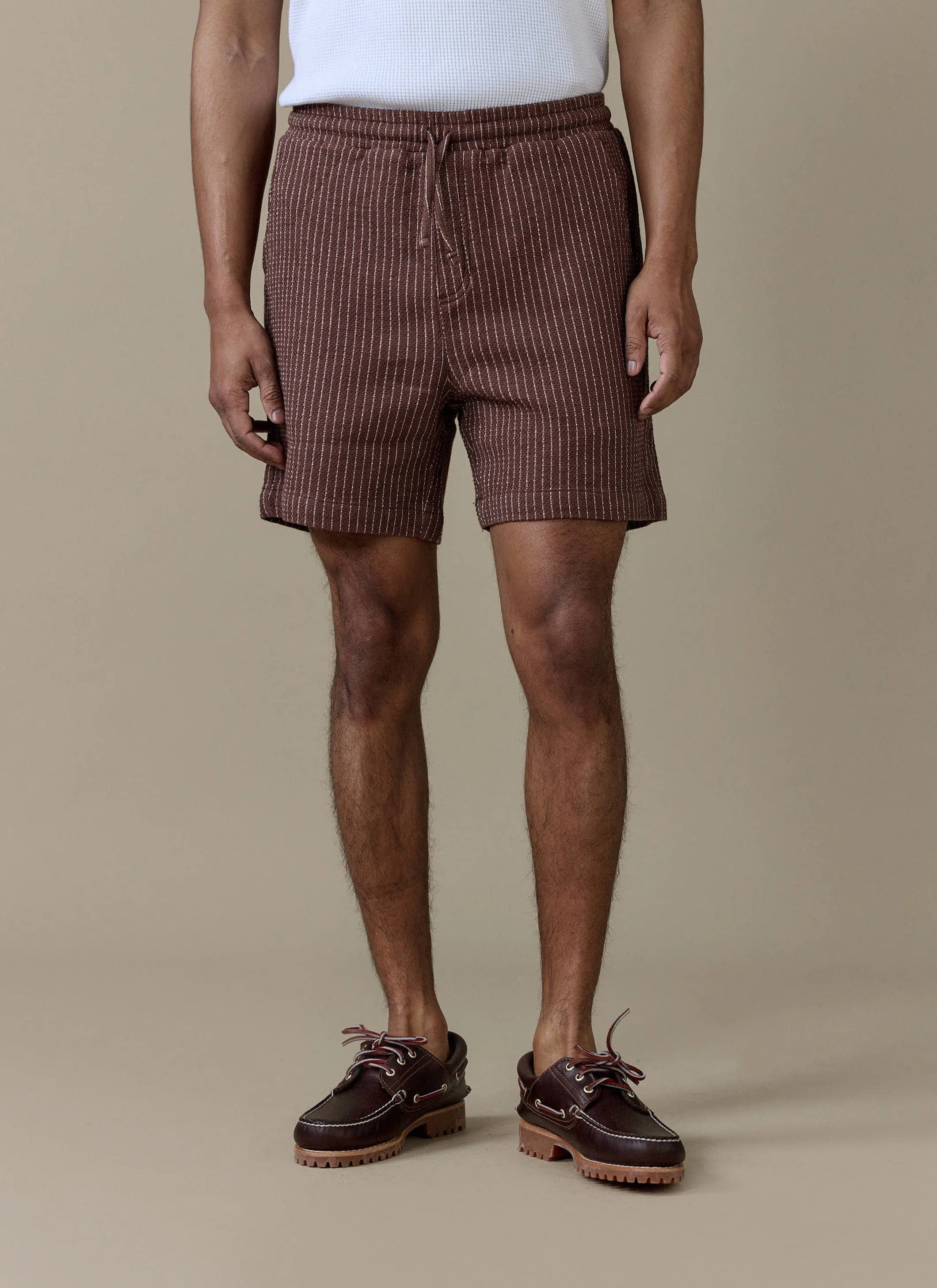 Sorrento Shorts | Linen | Brown sold by Percival