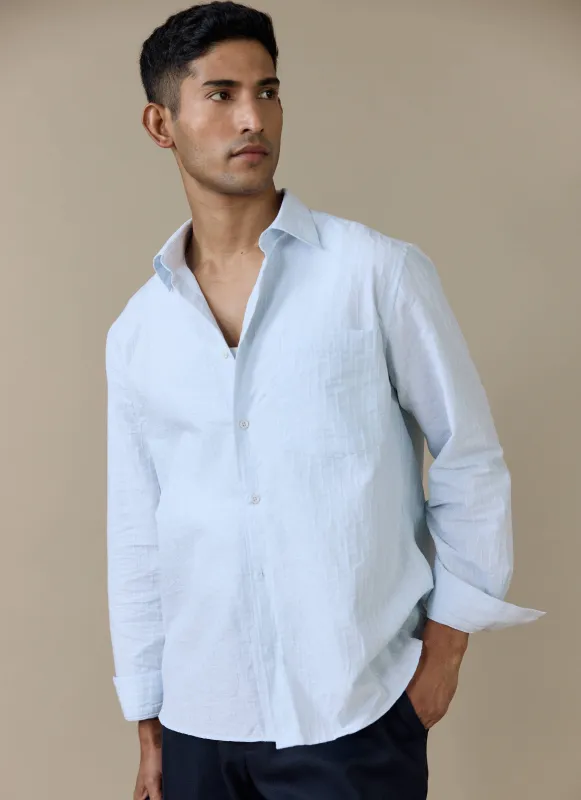 Paros Pearce Shirt | Cotton | Light Blue made by Percival