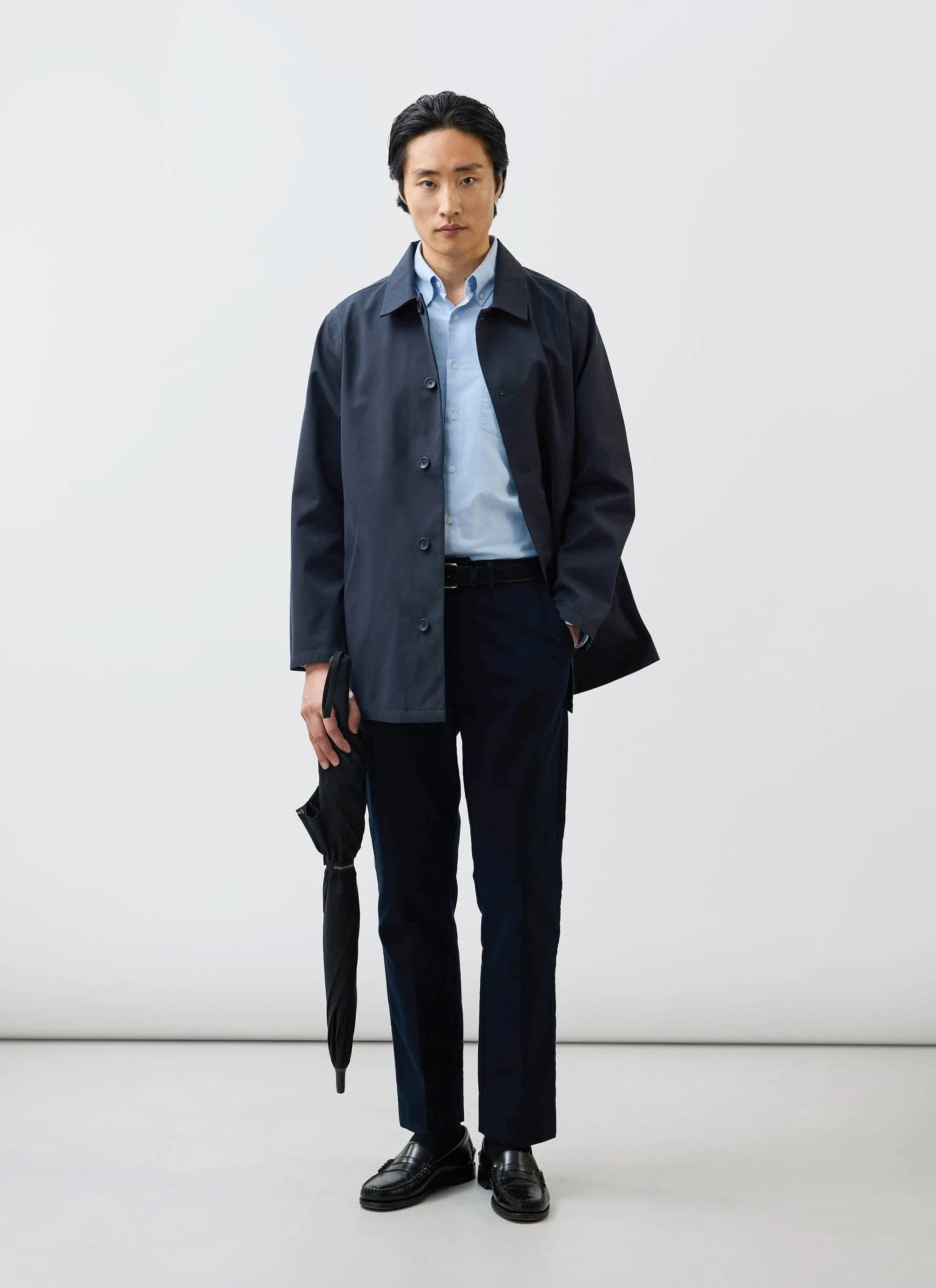 Sherlock Short Trench Coat | Waterproof | Midnight with Olive sold by Percival product image thumbnail 2