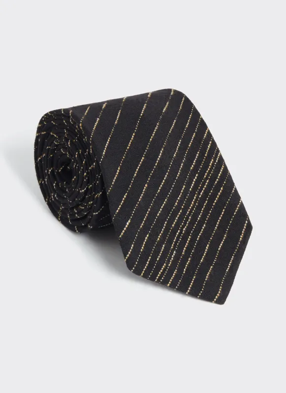 Leland Tie | Cotton | Black made by Percival