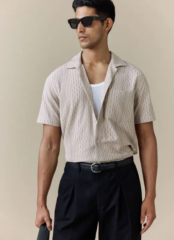 Leland Cuban Shirt | Cotton | Cream made by Percival