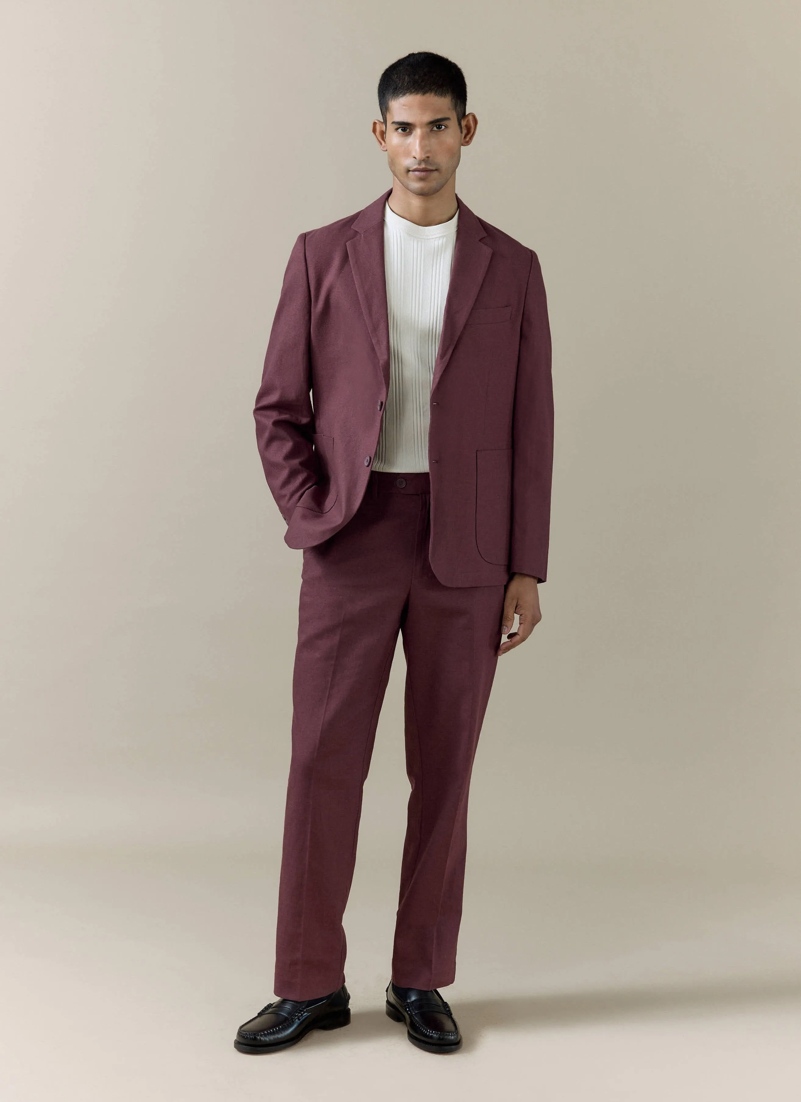 Tailored Trousers | Linen | Merlot sold by Percival product image thumbnail 5