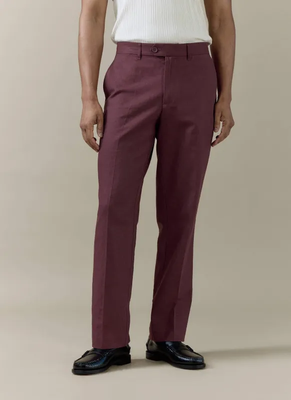 Tailored Trousers | Linen | Merlot made by Percival